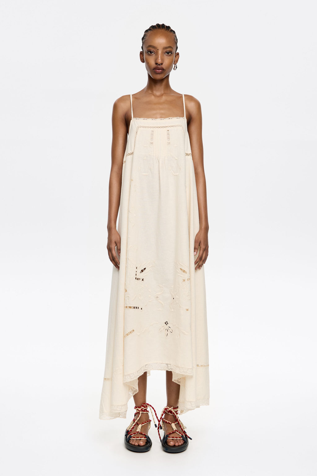 Cream broderie anglaise dress