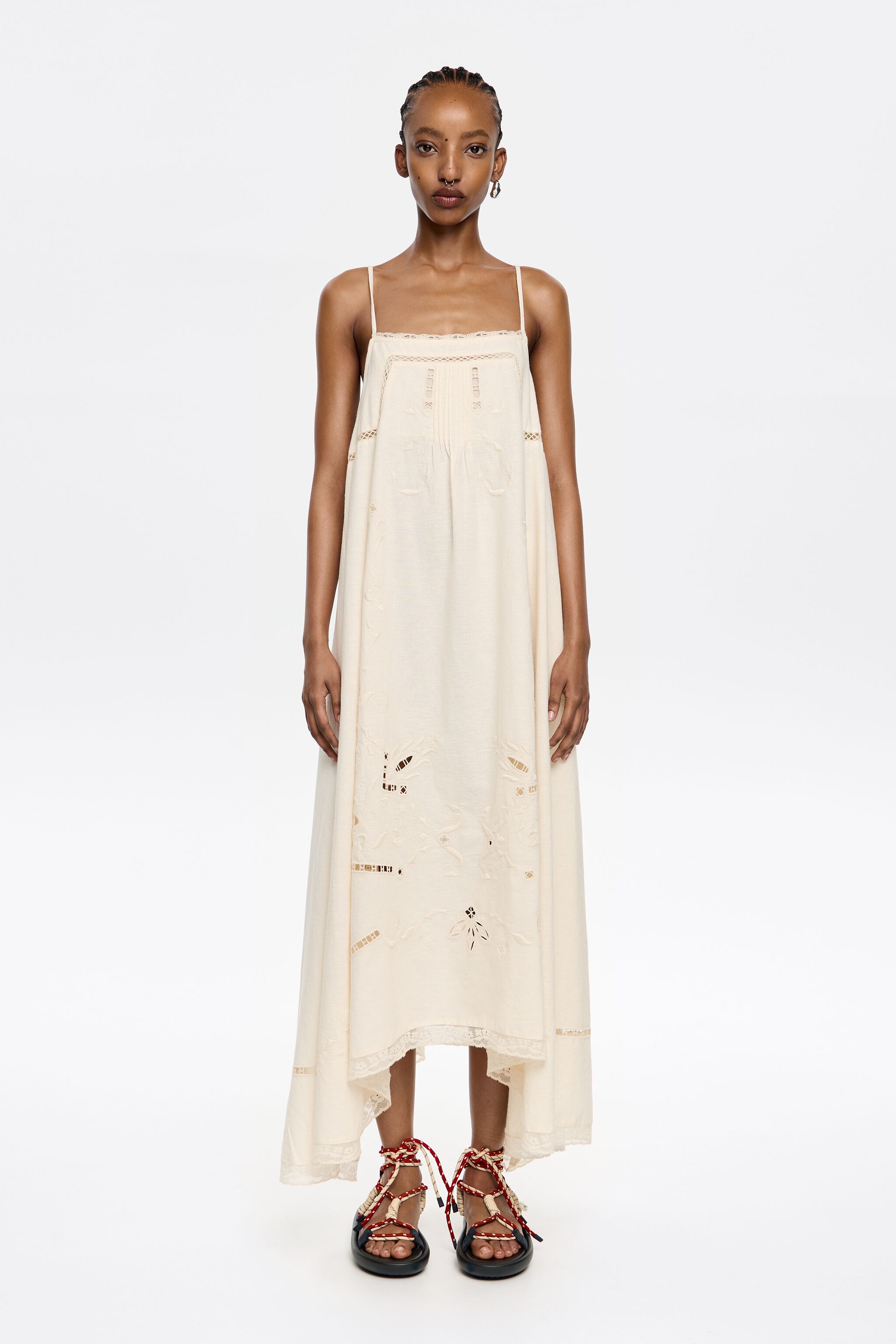 Cream broderie anglaise dress