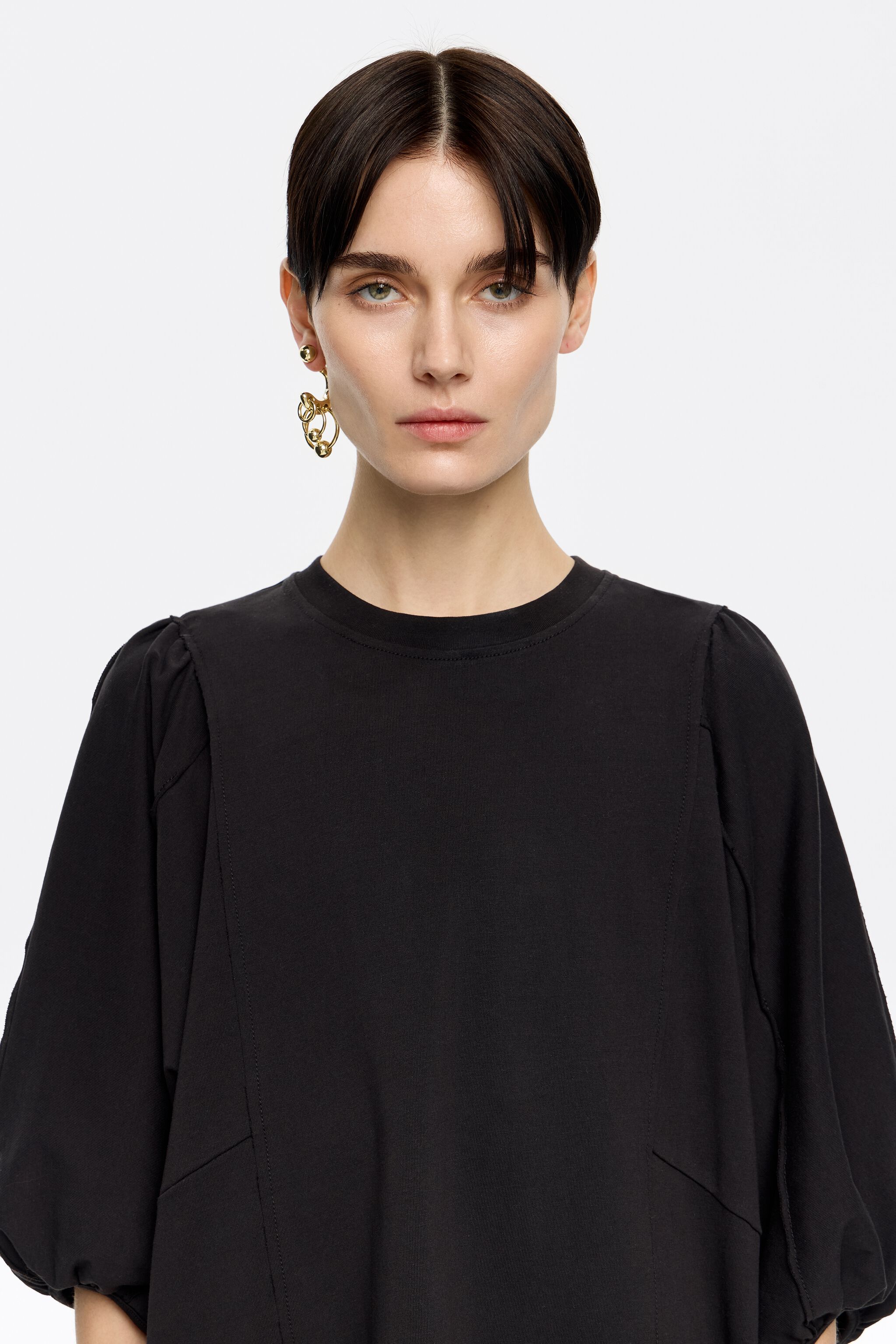 Khaki Cheetah two-material midi dress