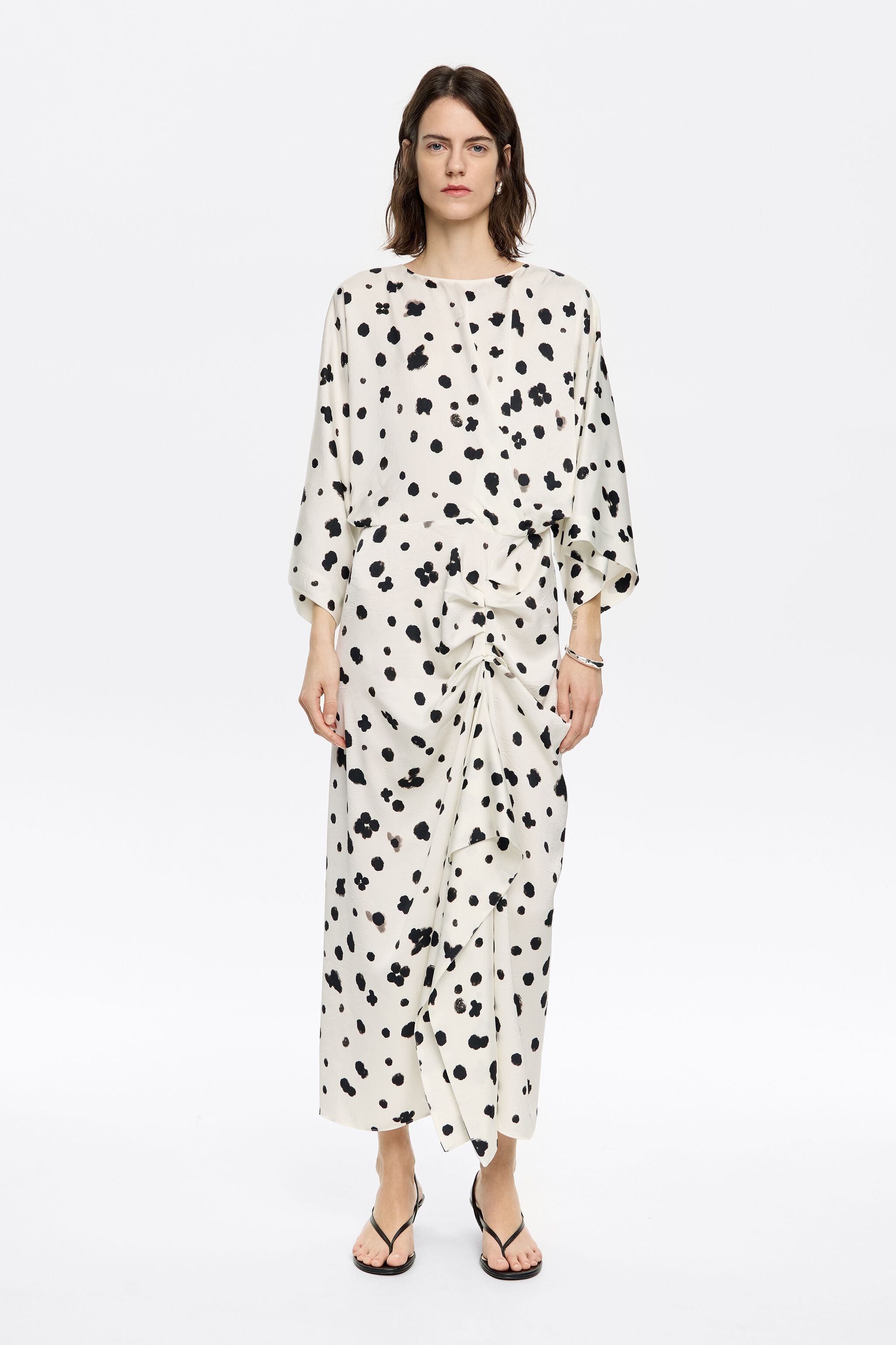 Ivory Graindots satin dress