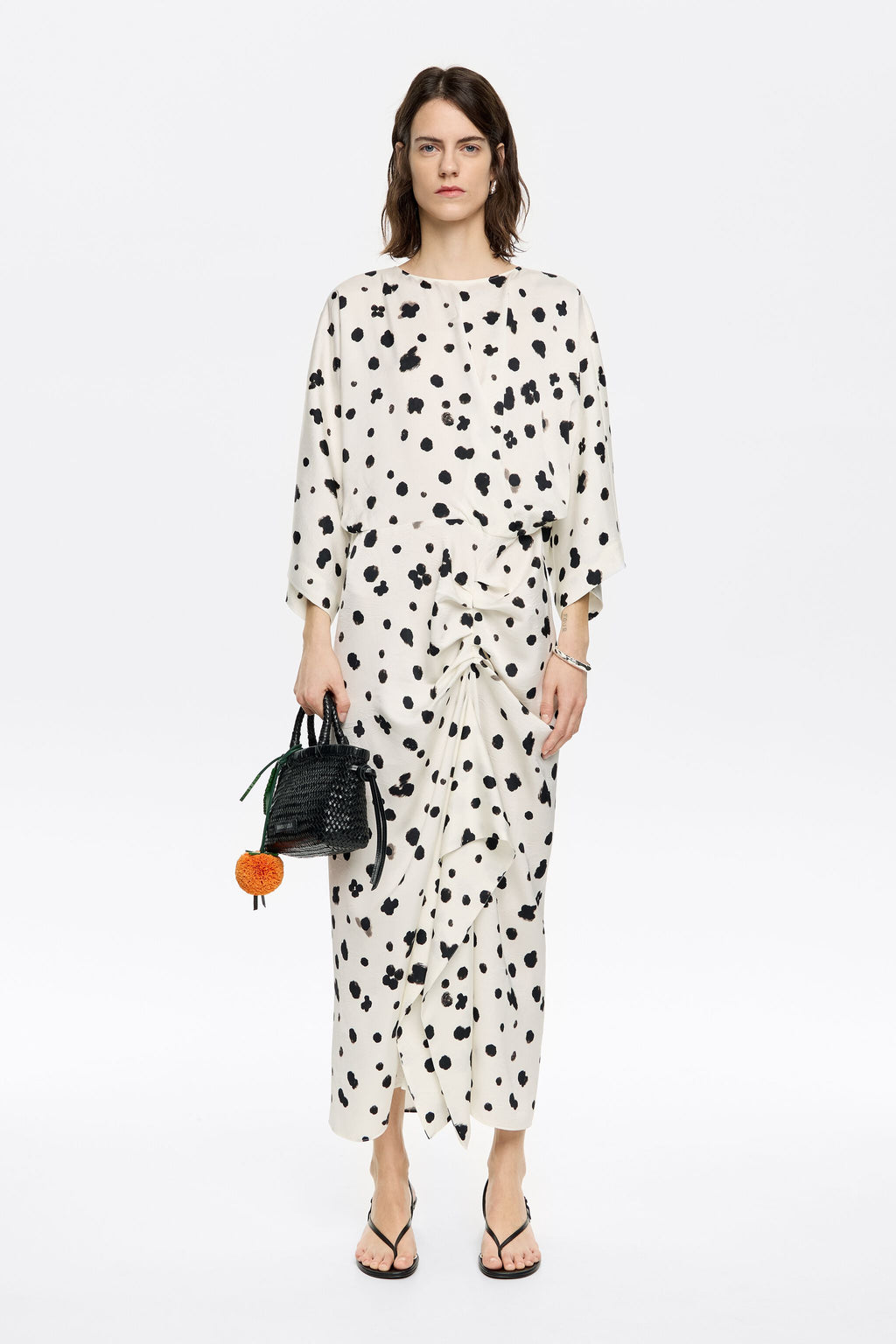 Ivory Graindots satin dress