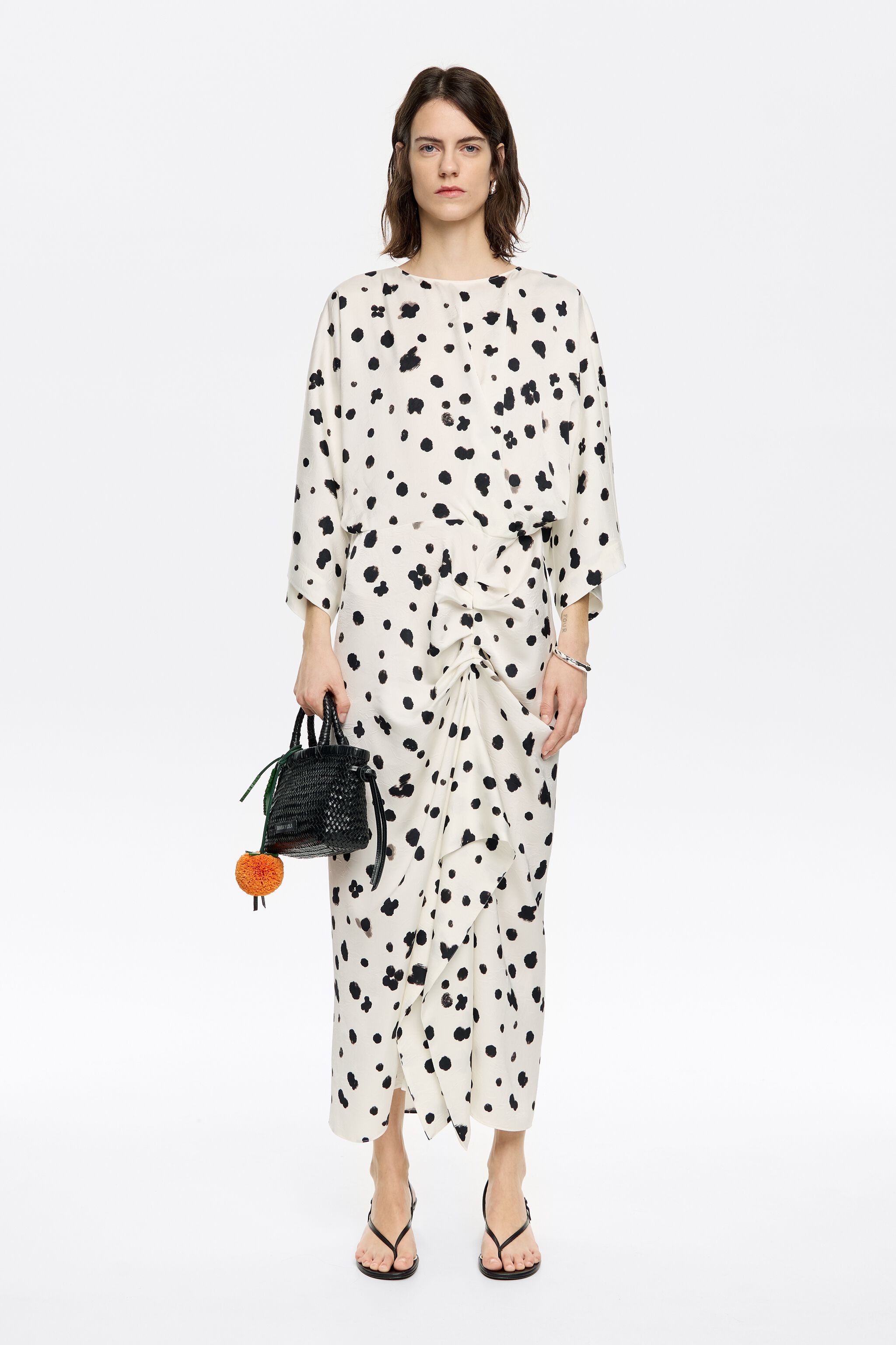 Ivory Graindots satin dress