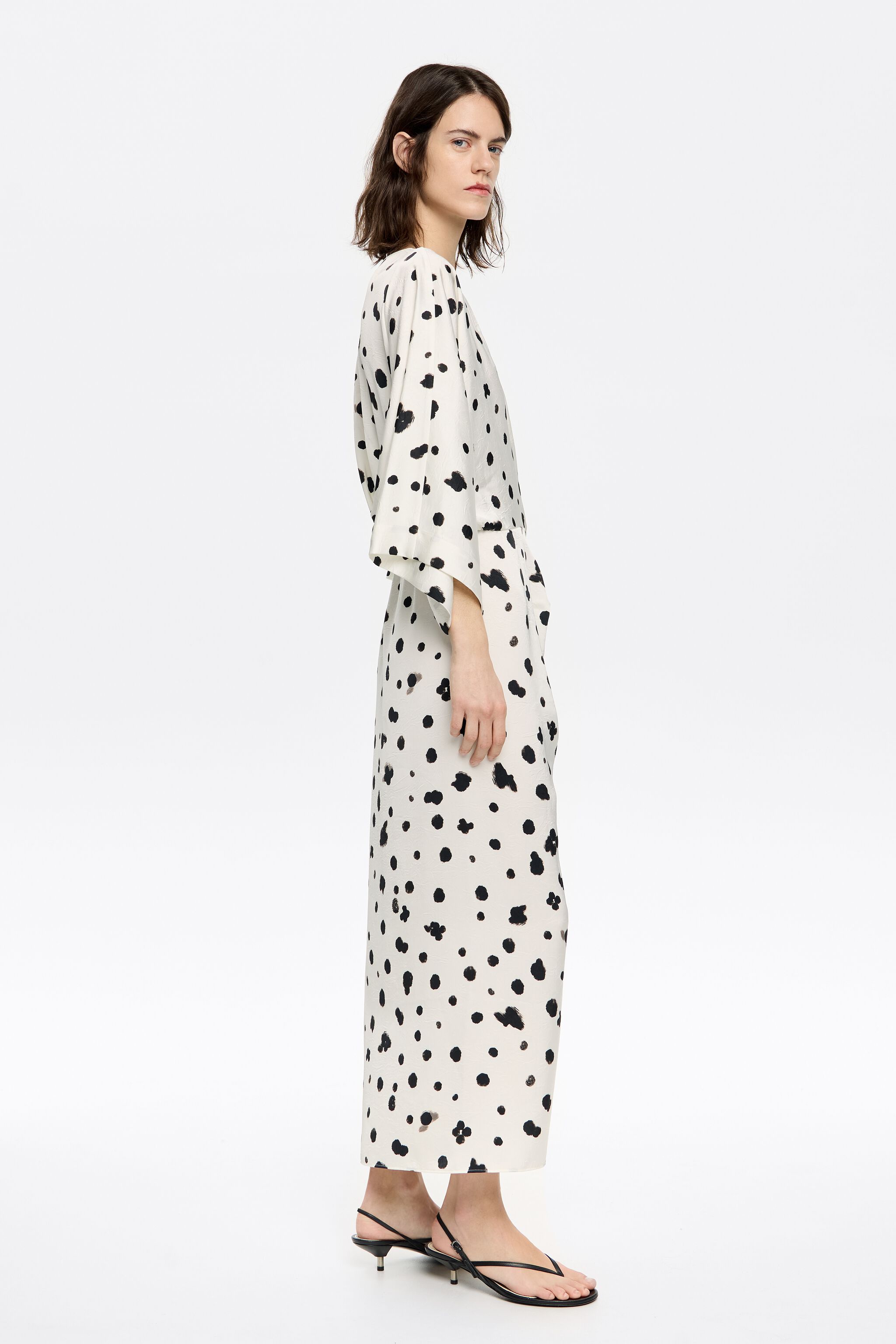 Ivory Graindots satin dress