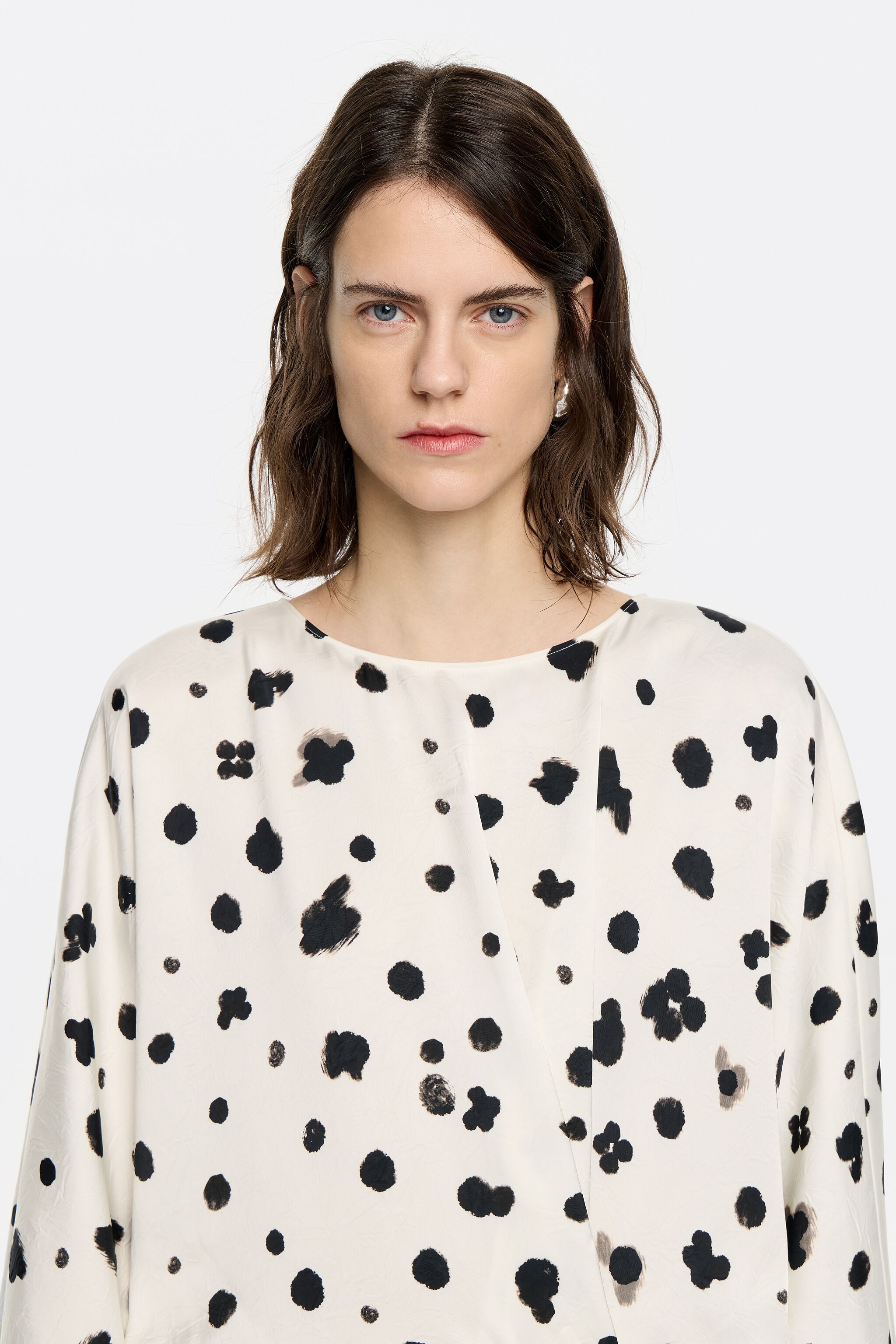 Ivory Graindots satin dress