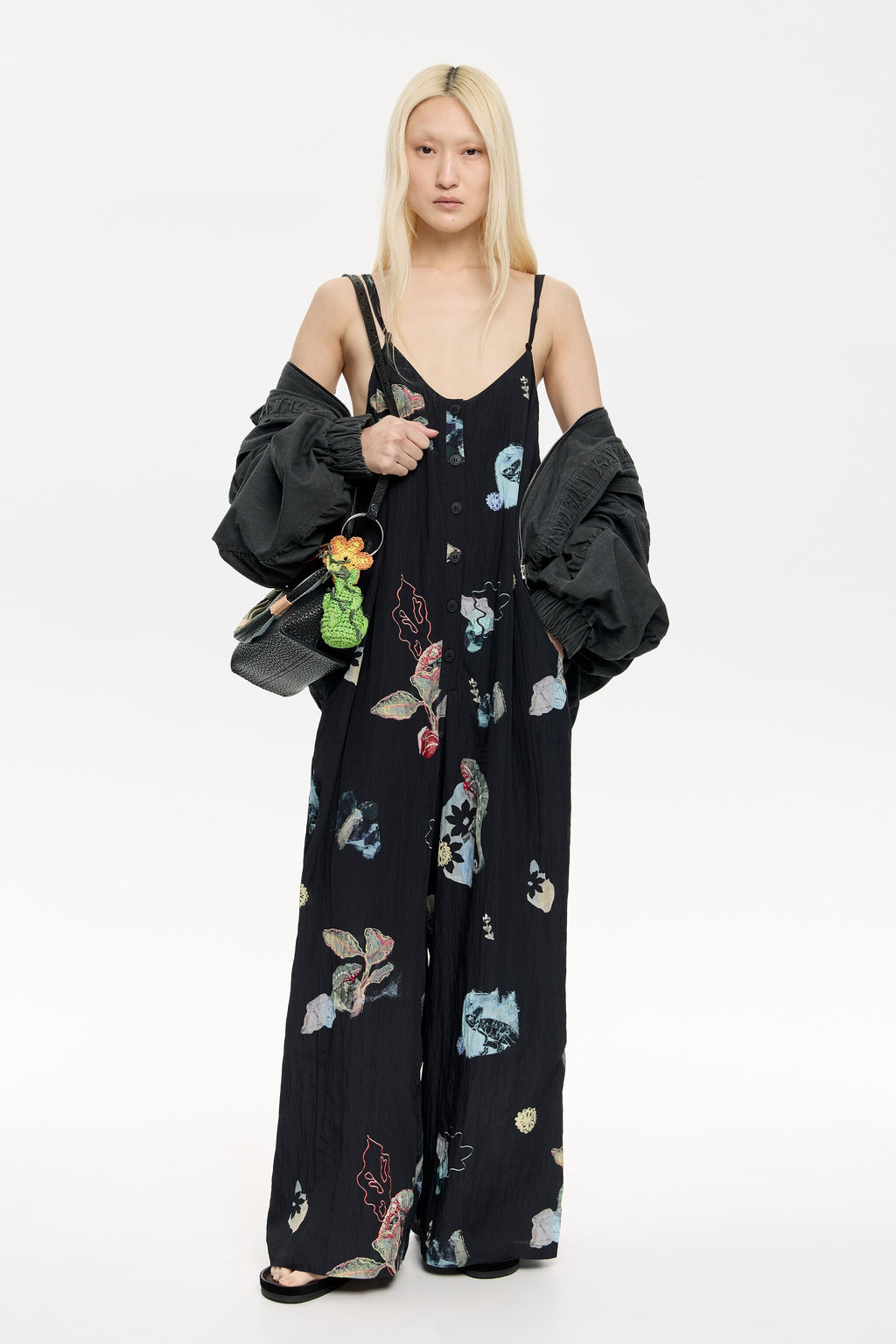 Anthracite Chameleon strappy jumpsuit