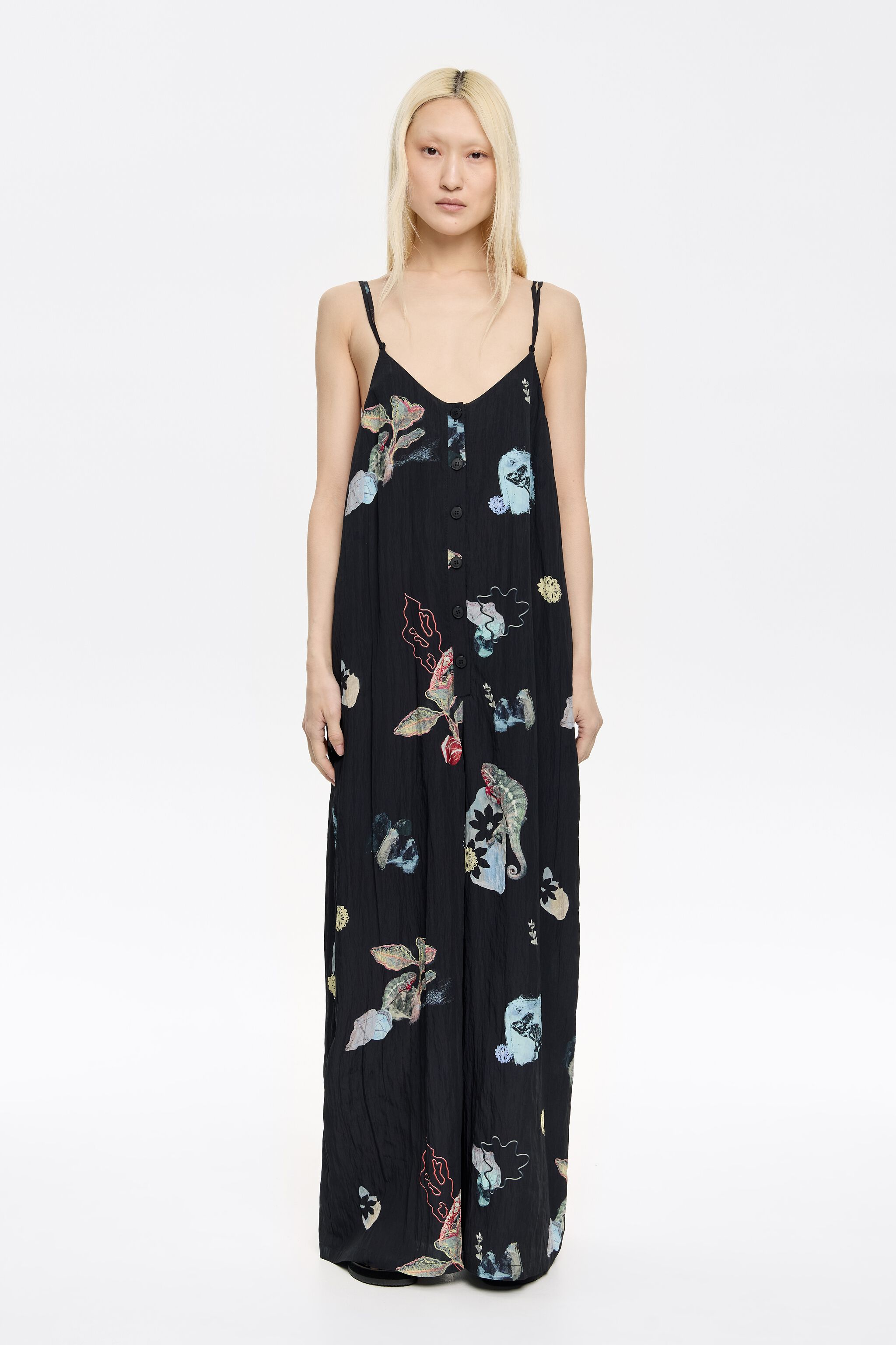 Anthracite Chameleon strappy jumpsuit