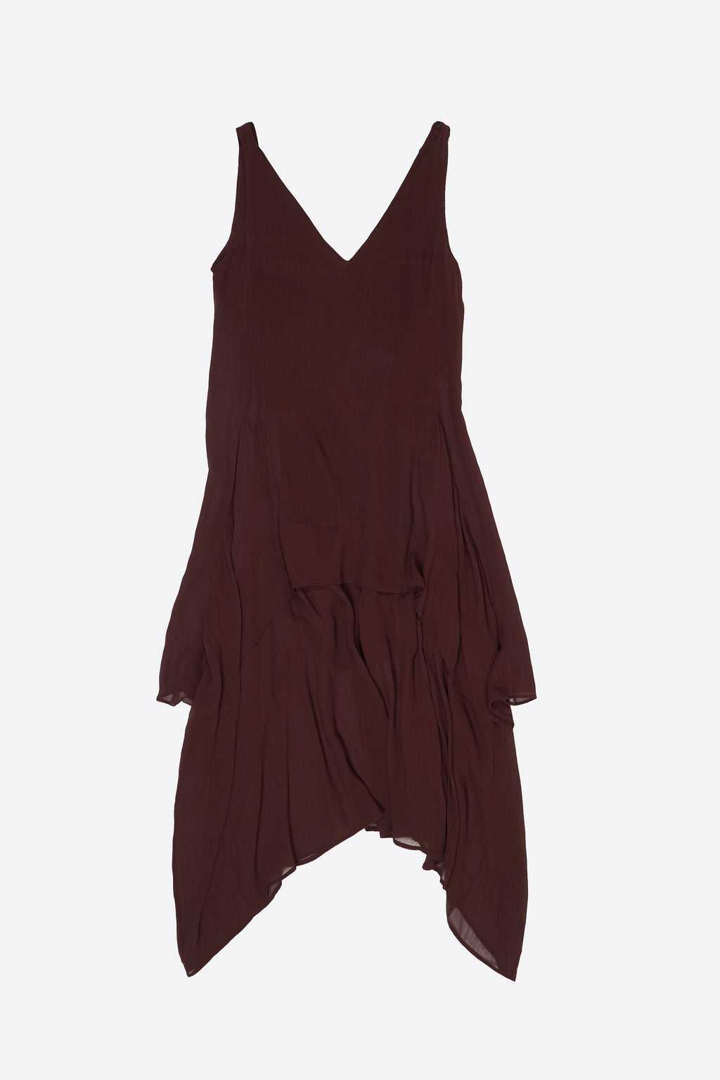 Brown fluid asymmetric dress