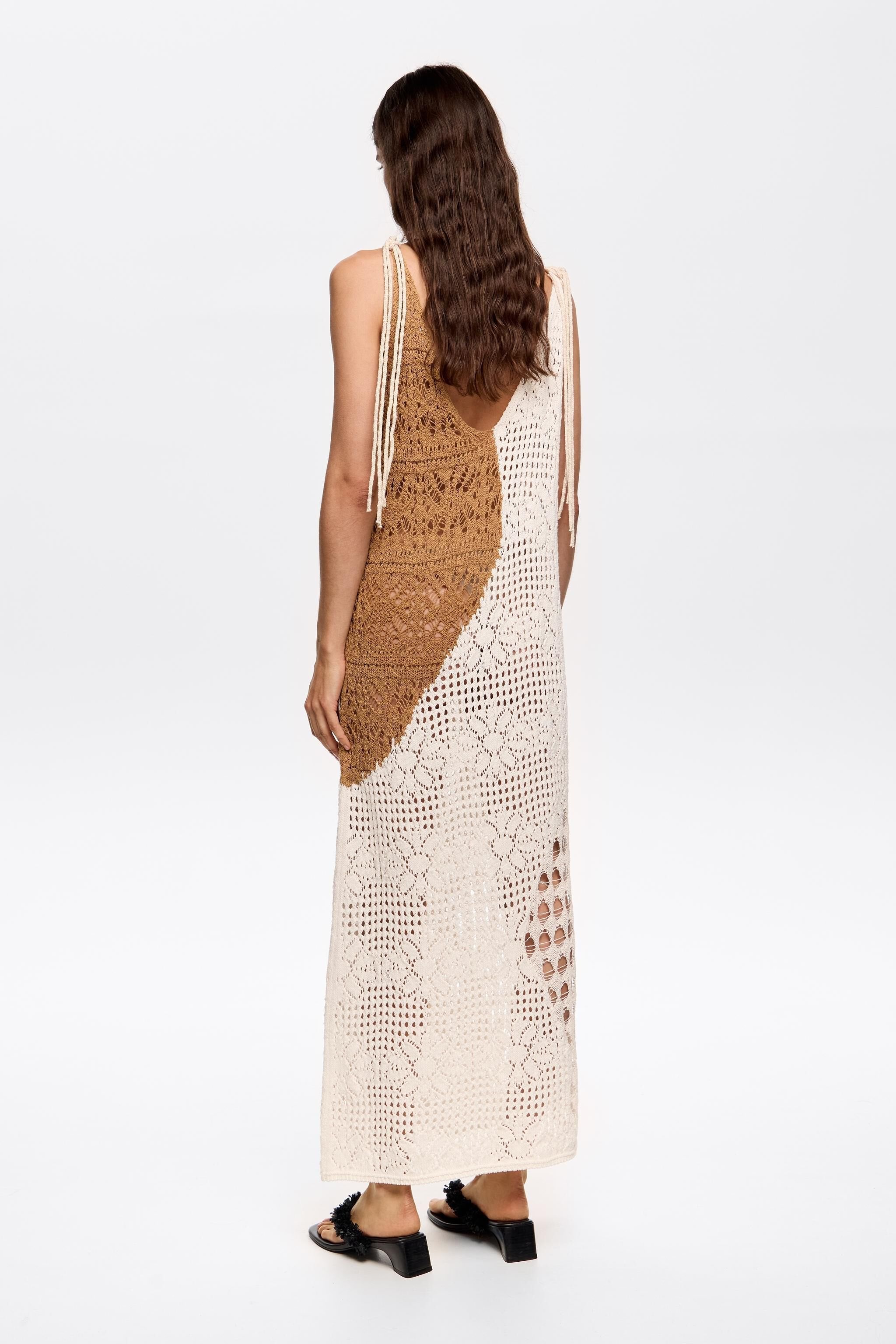 White fitted crochet dress