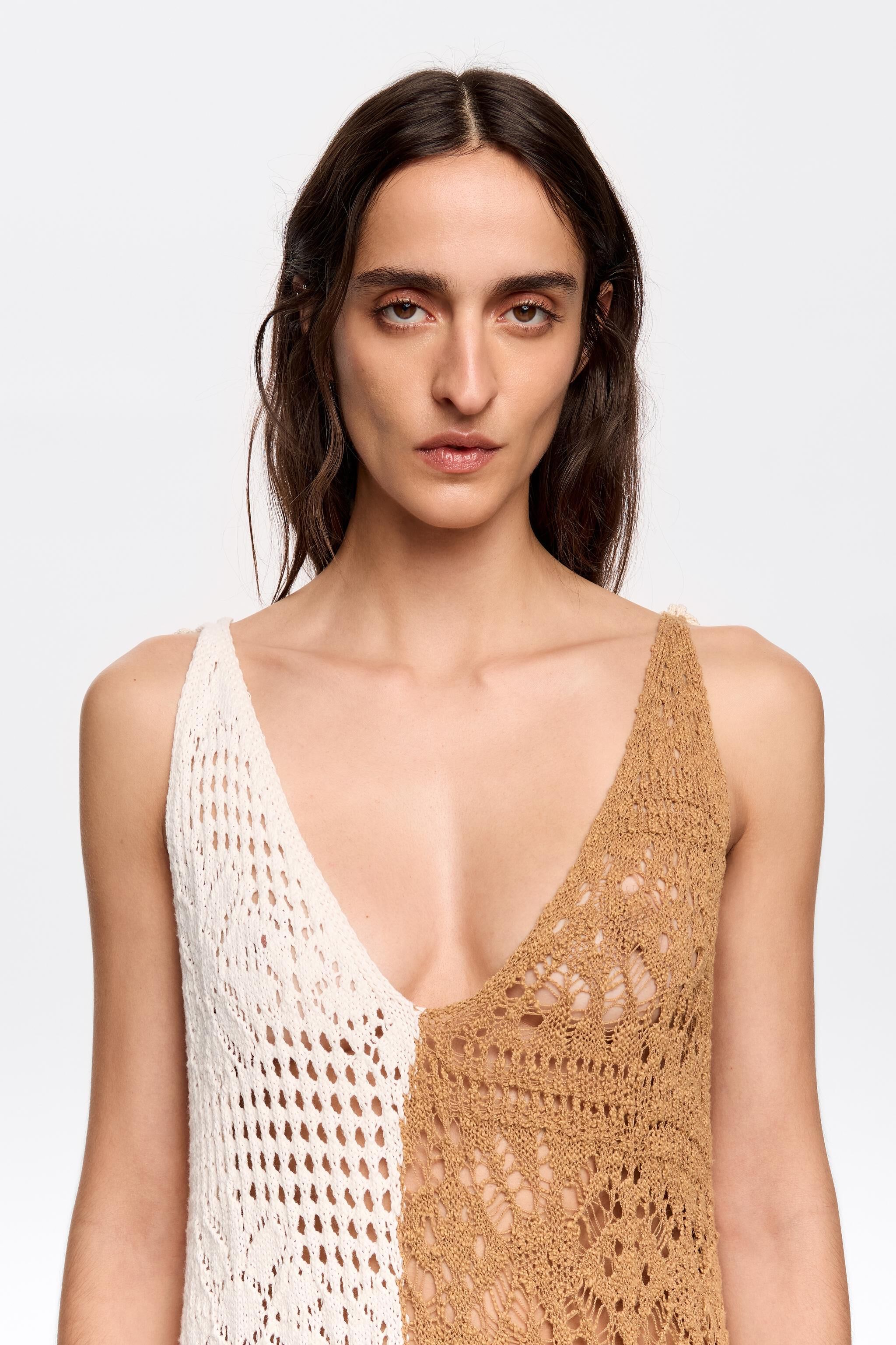 White fitted crochet dress