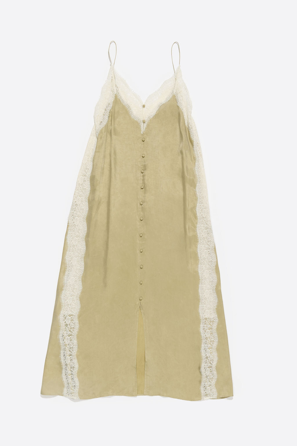 Light khaki lace strappy dress