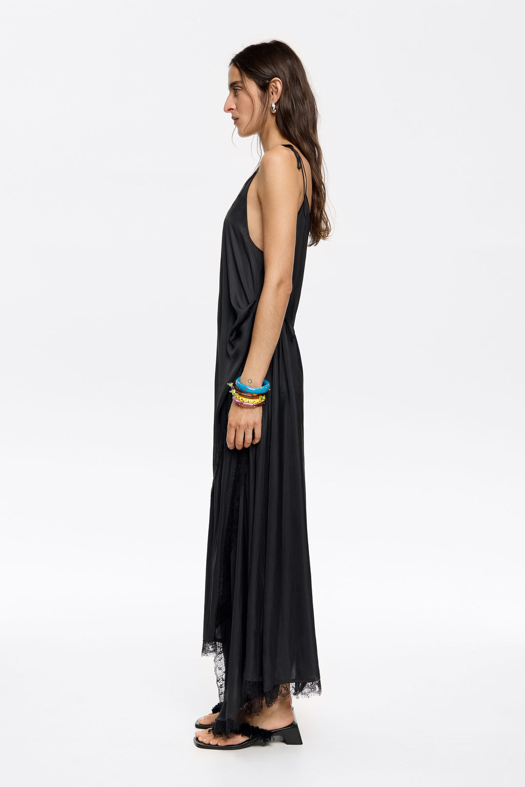 Black flowing crossover dress