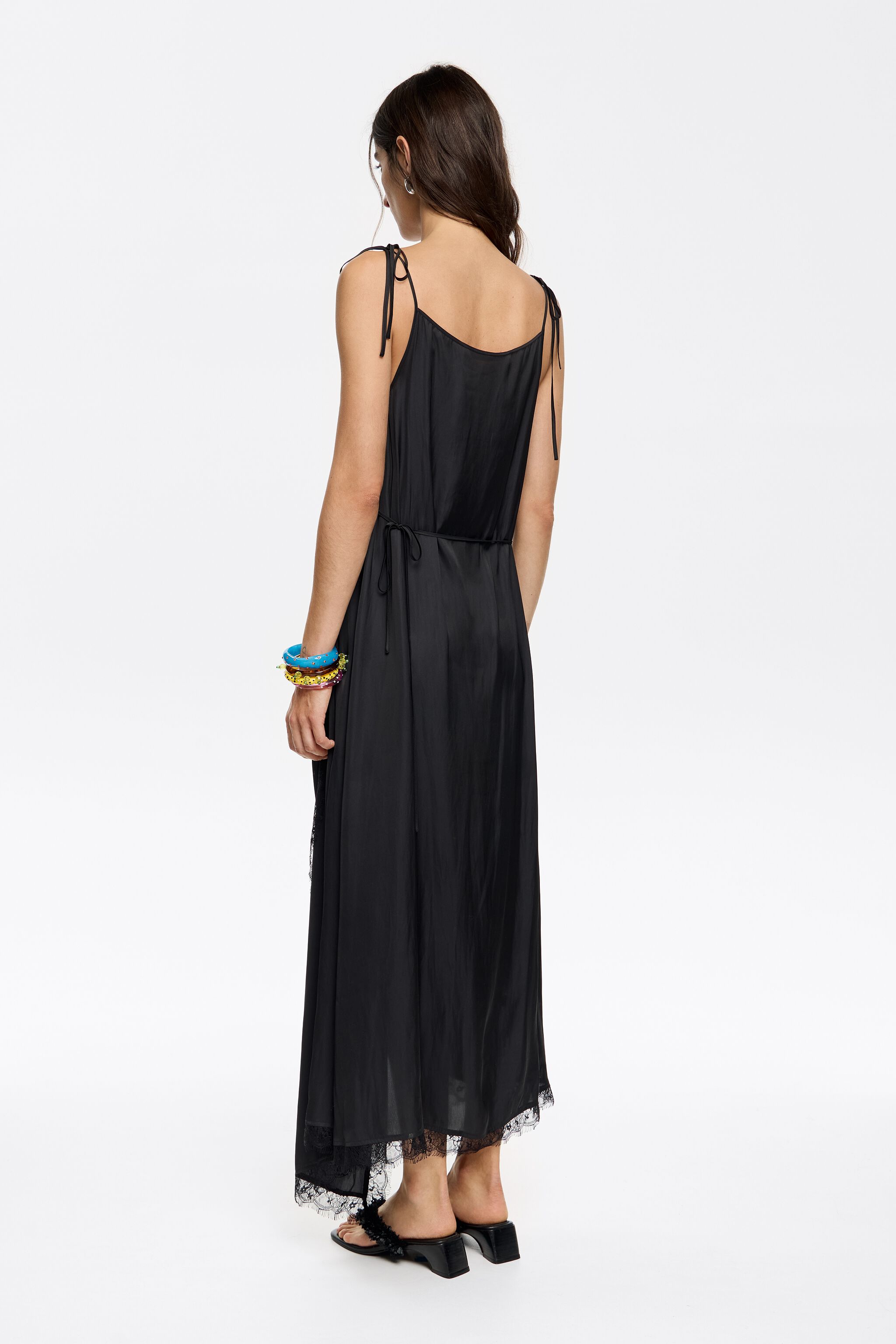 Black flowing crossover dress