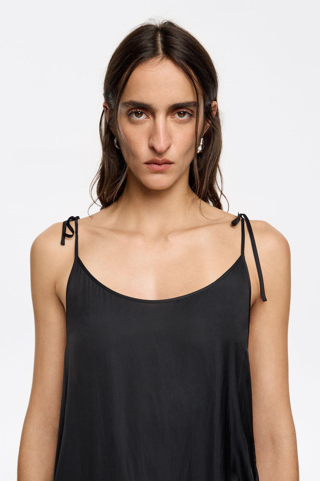 Black flowing crossover dress