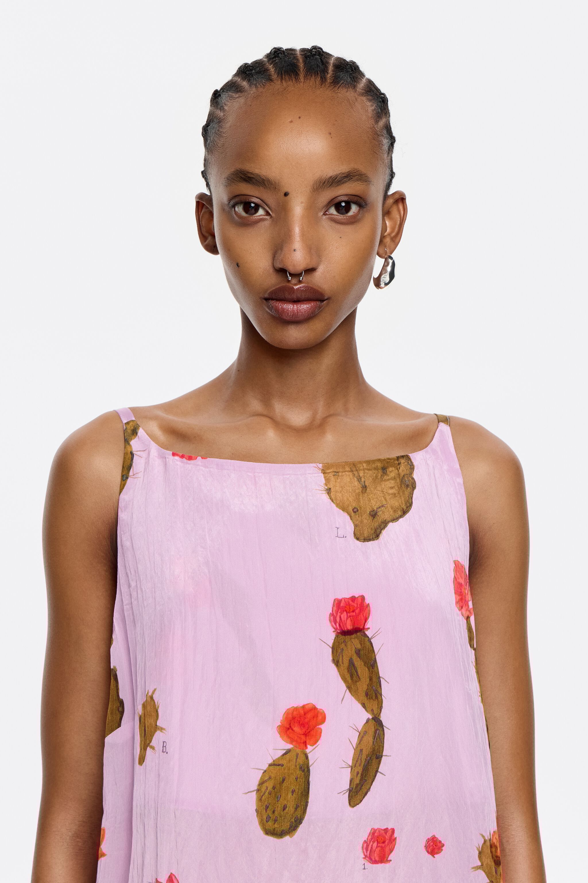 Pink Cactus A-line dress