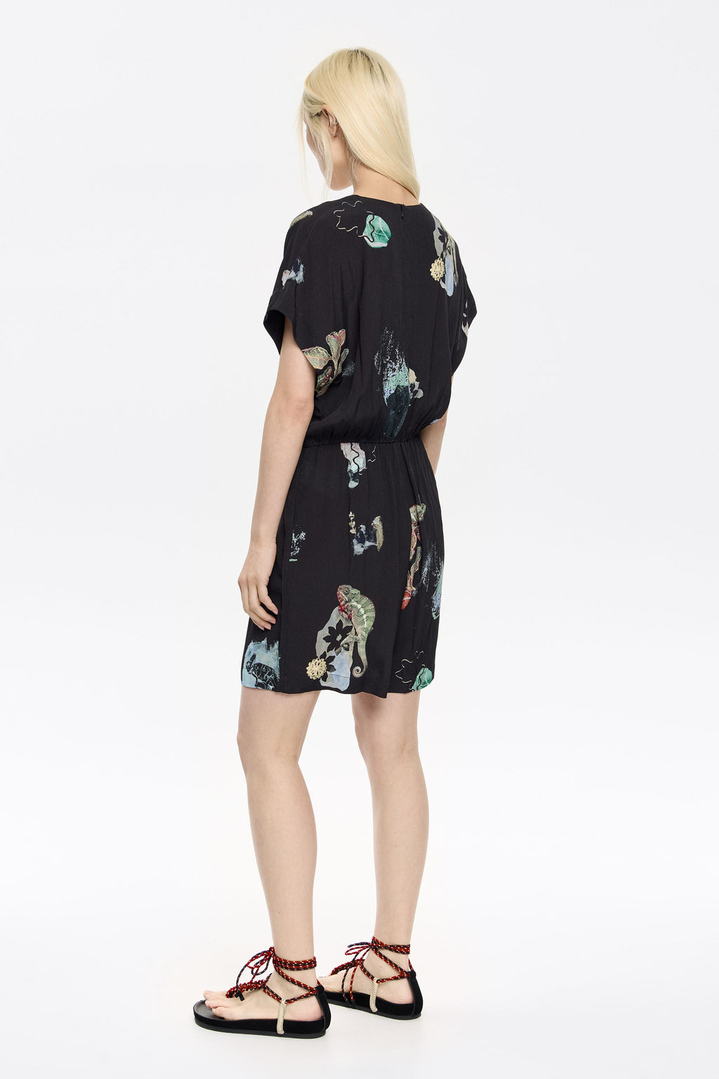 Short anthracite Chameleon playsuit