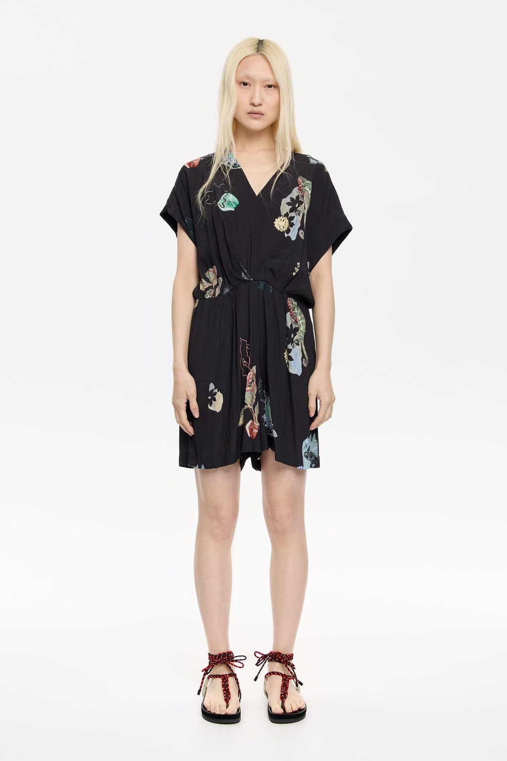 Short anthracite Chameleon playsuit