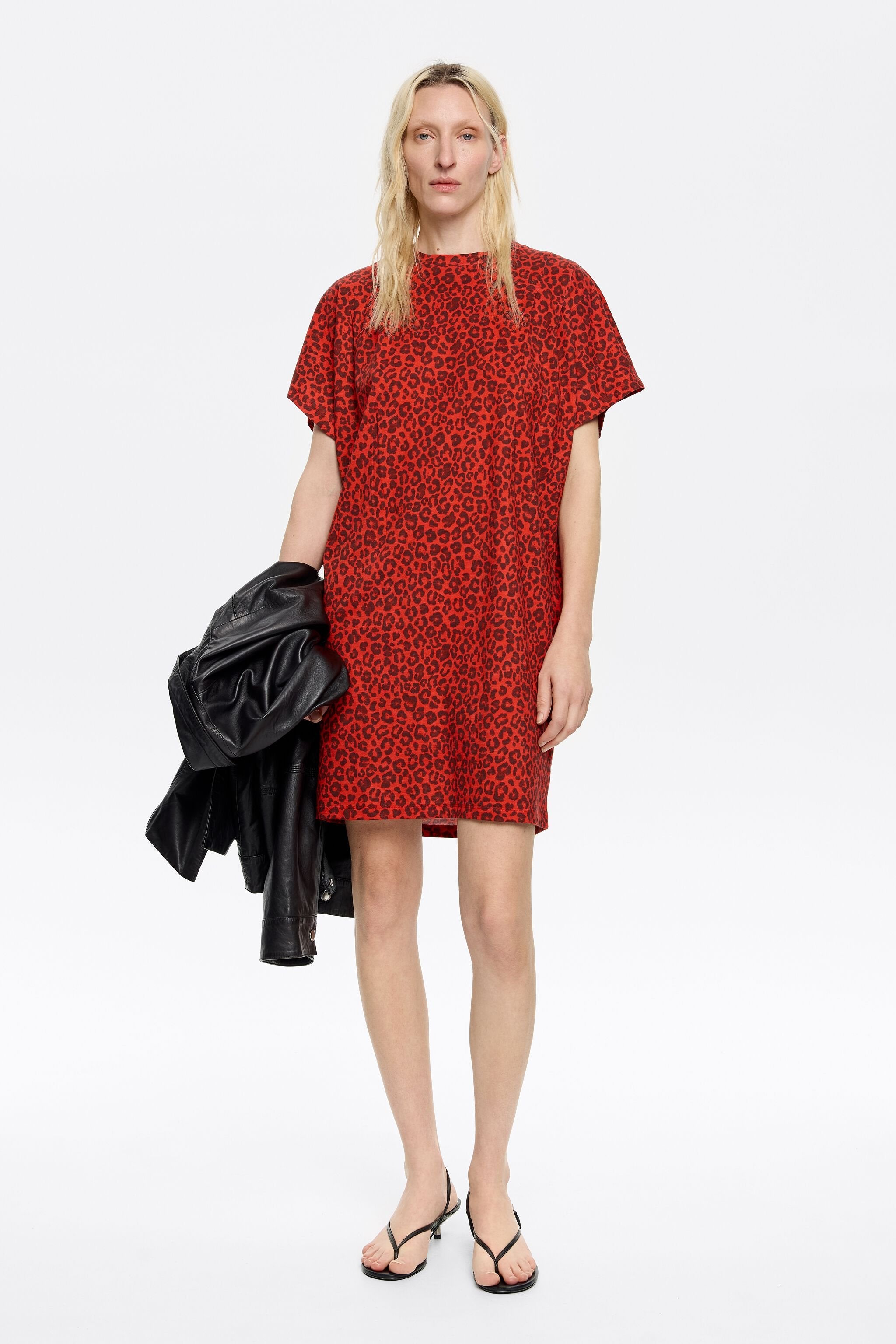 Red Animalspots mini dress