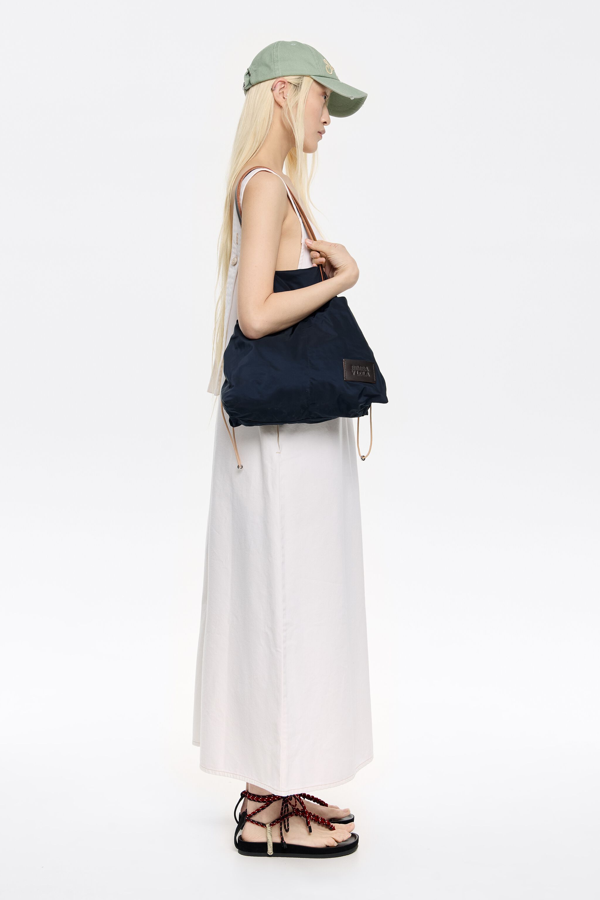 White denim strappy dress