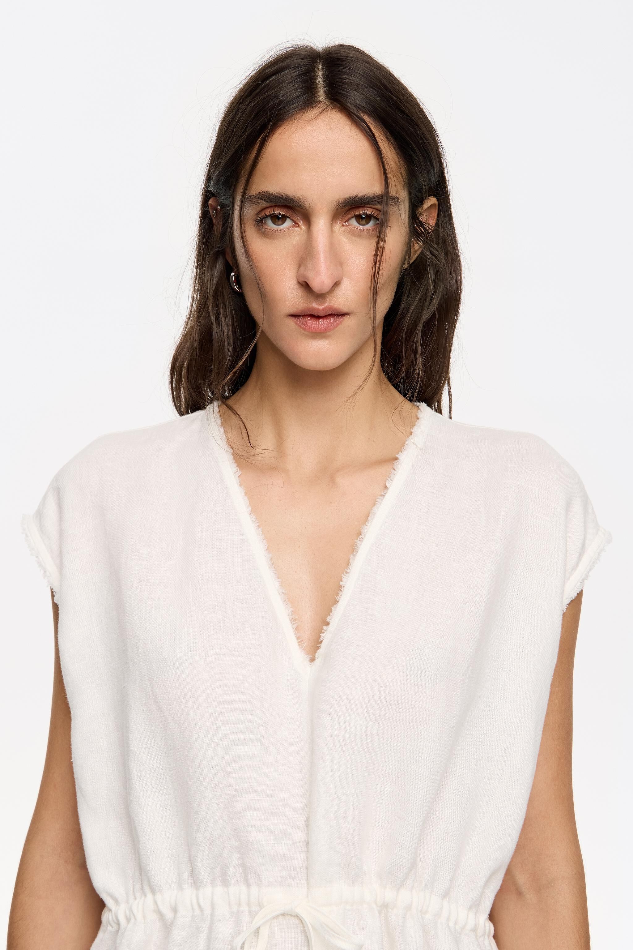 Ivory linen jumpsuit