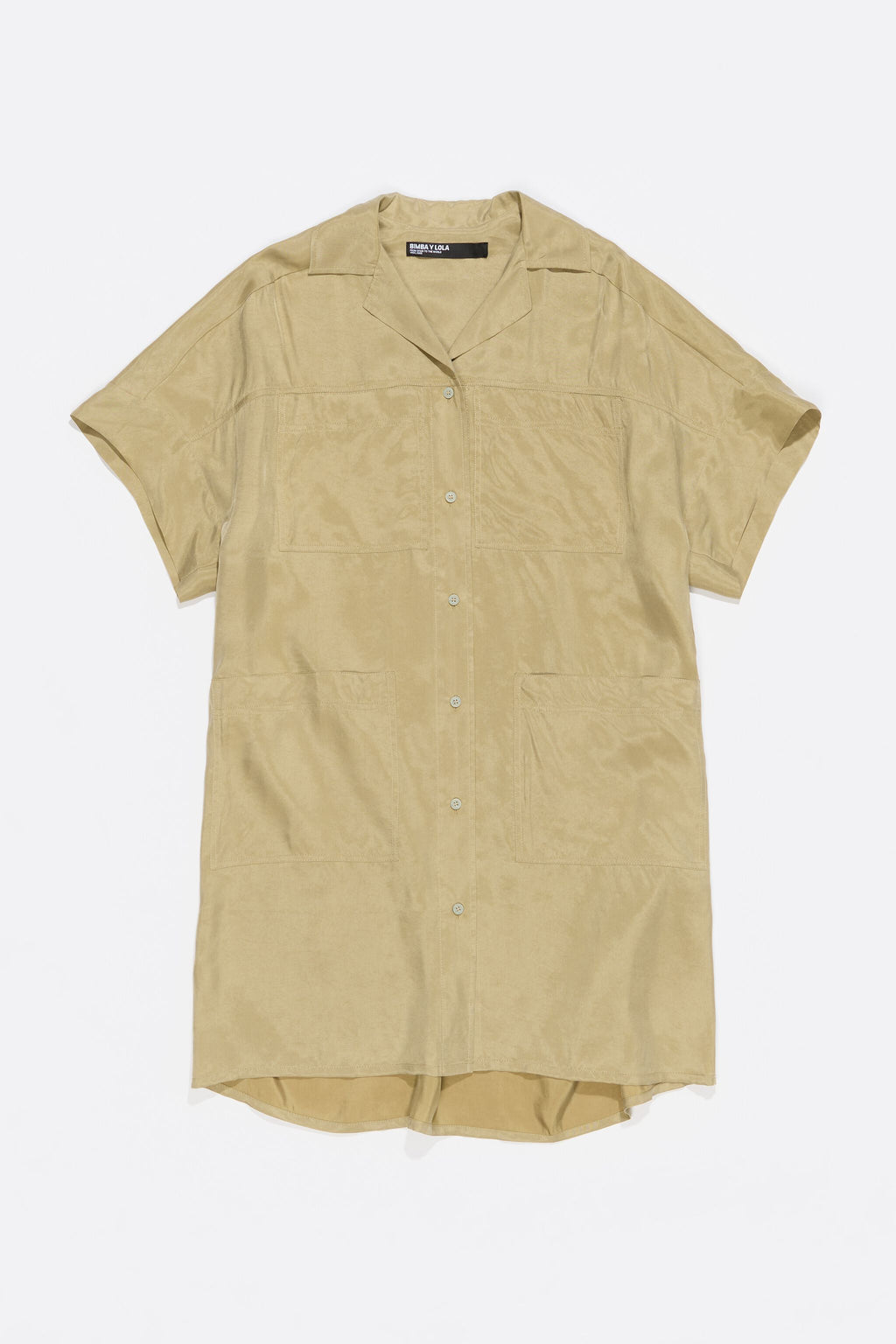 Short light khaki oversize dress