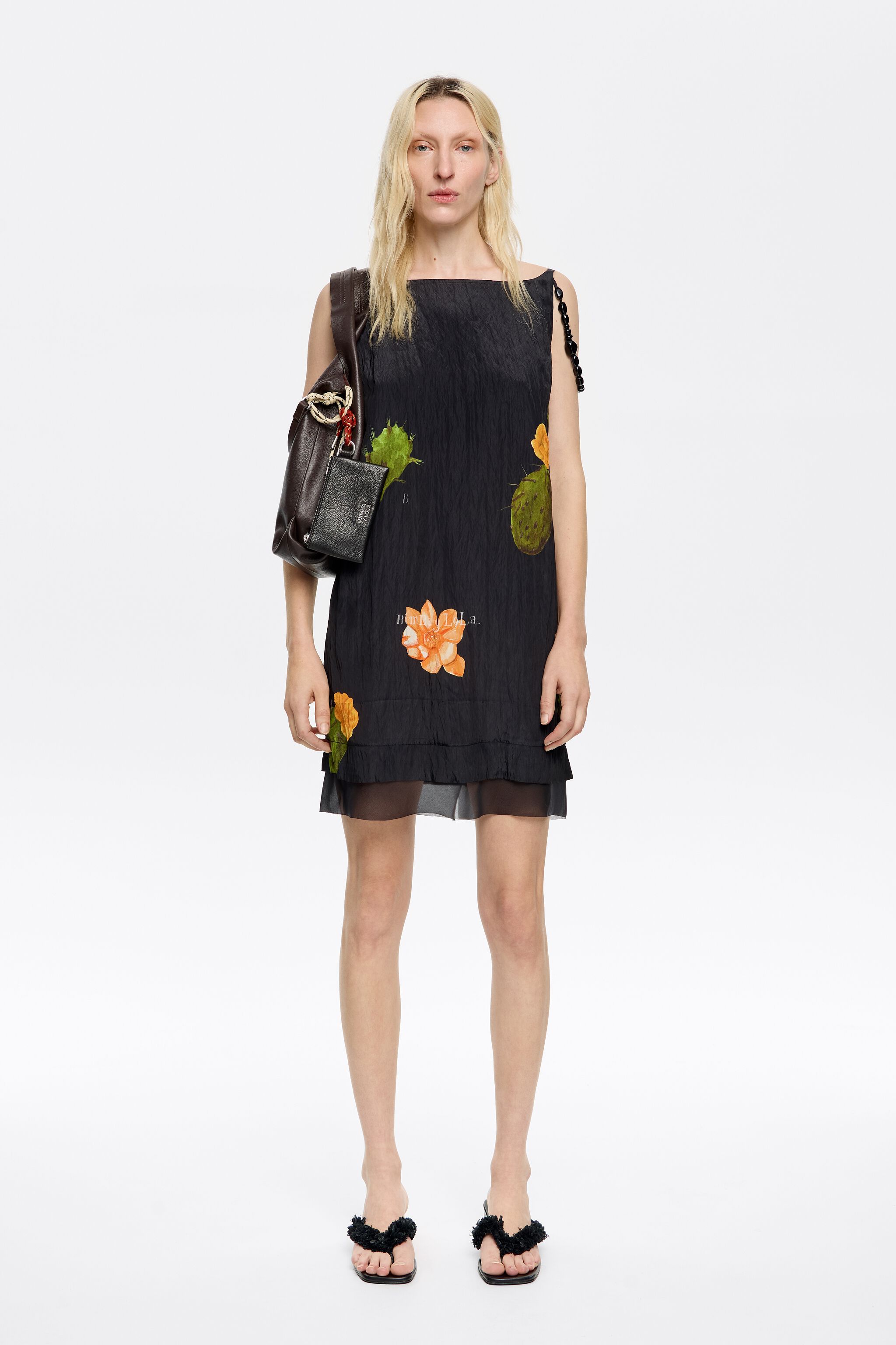 Black Cactus straight mini dress