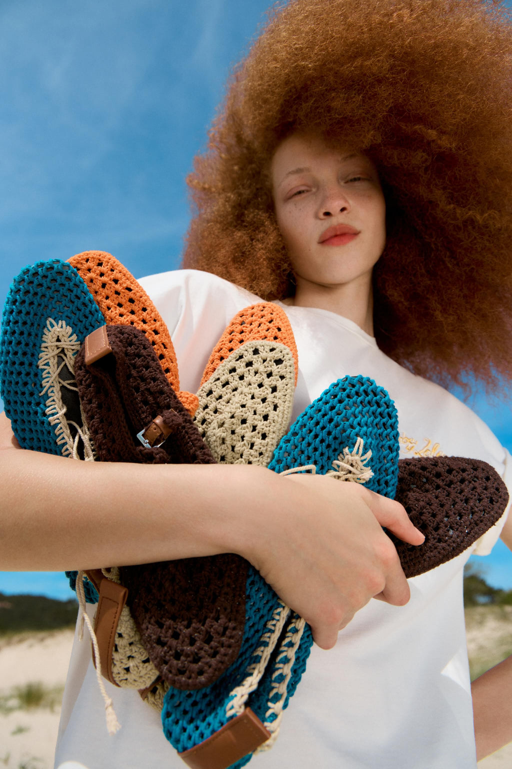 Orange crochet ballerina