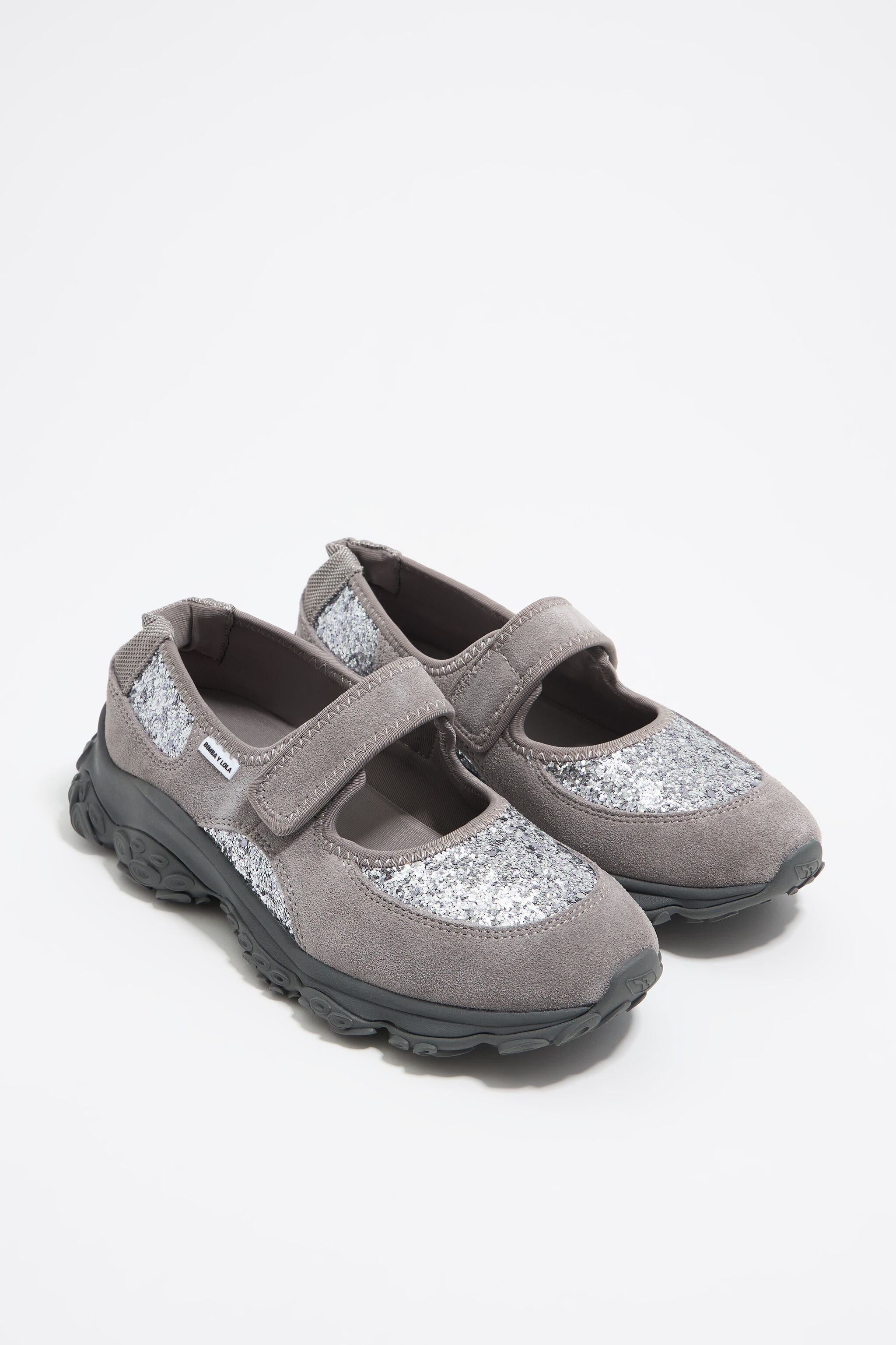 Gray octopus Mary-Jane runner ballerina