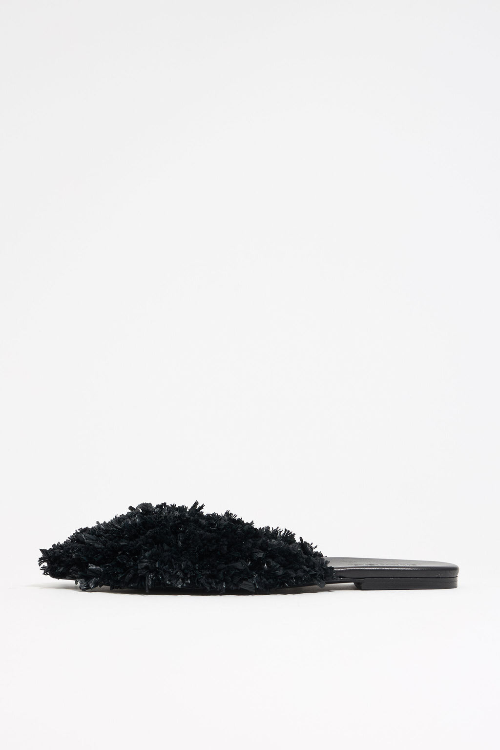 Black raffia slingback ballerina
