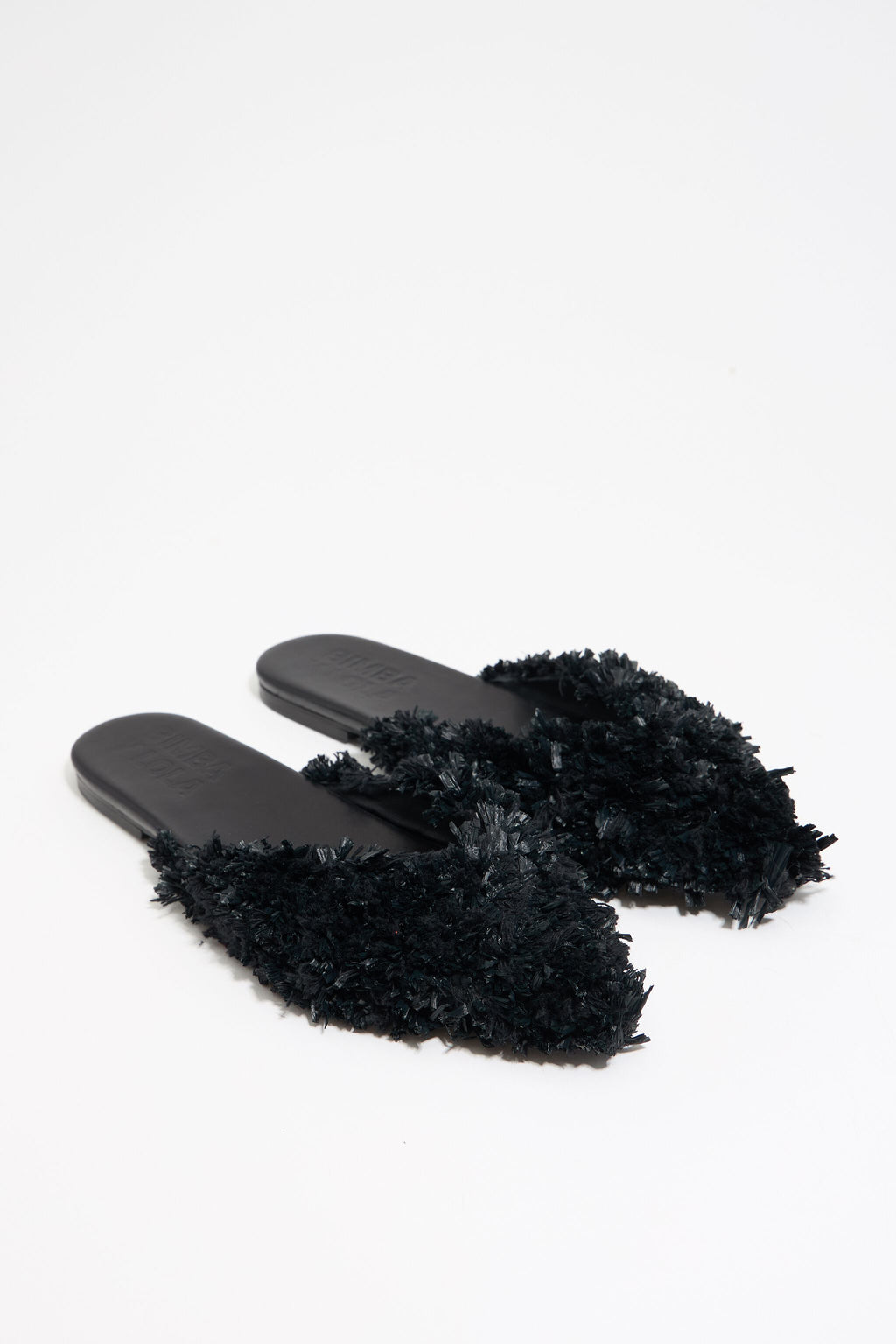 Black raffia slingback ballerina