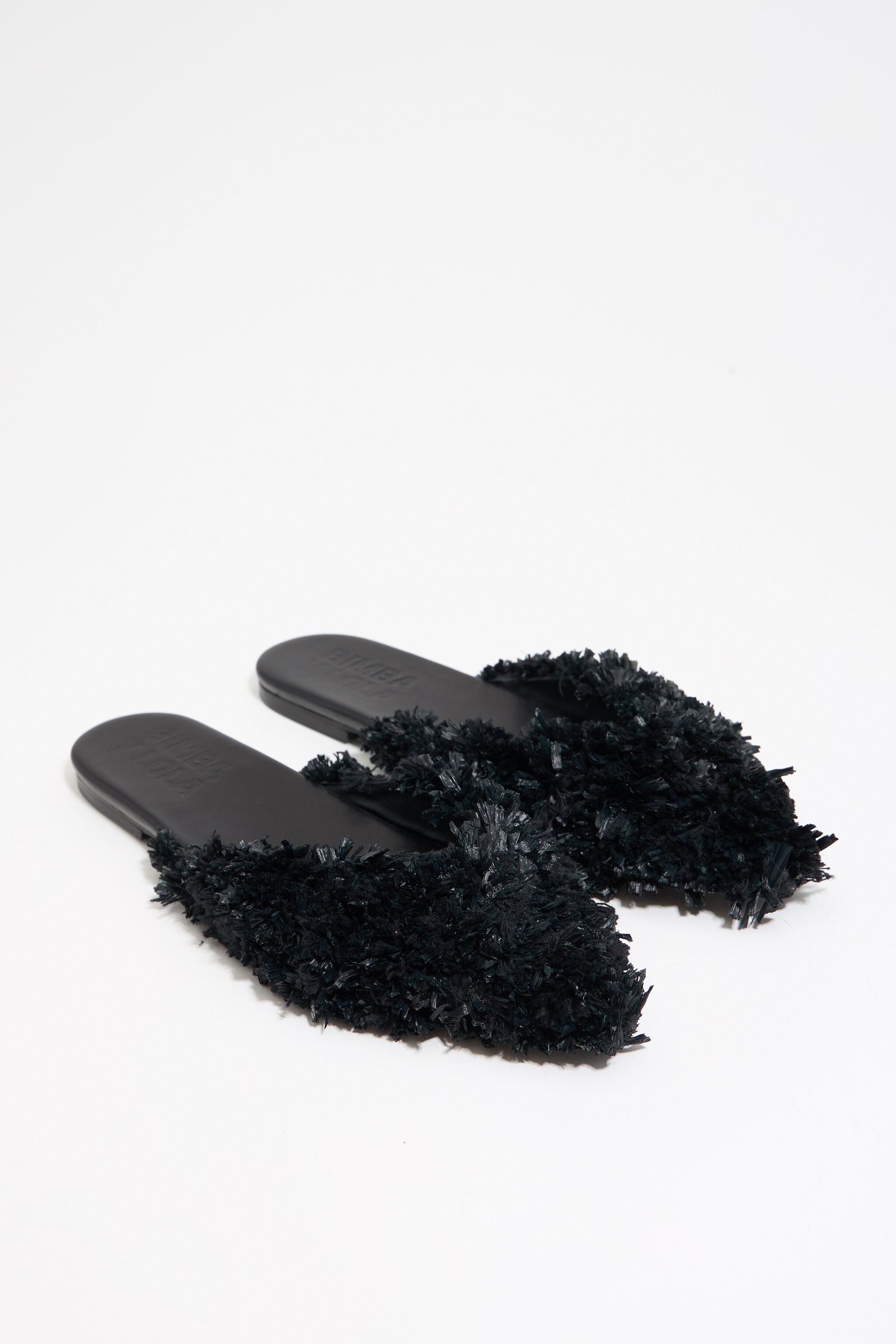 Black raffia slingback ballerina