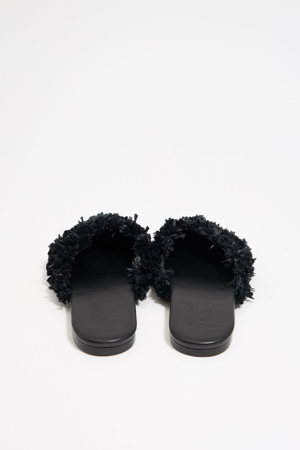 Black raffia slingback ballerina