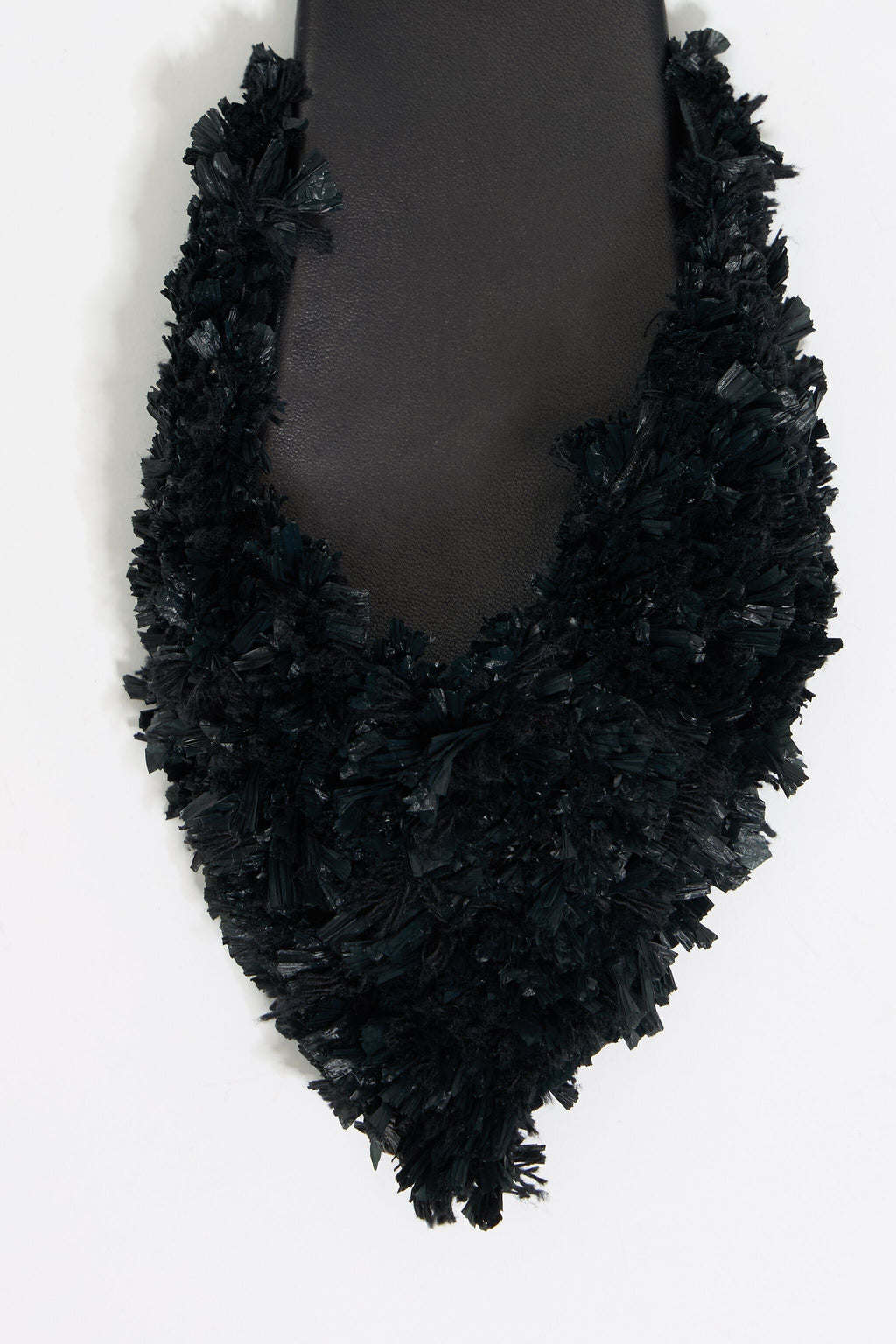 Black raffia slingback ballerina