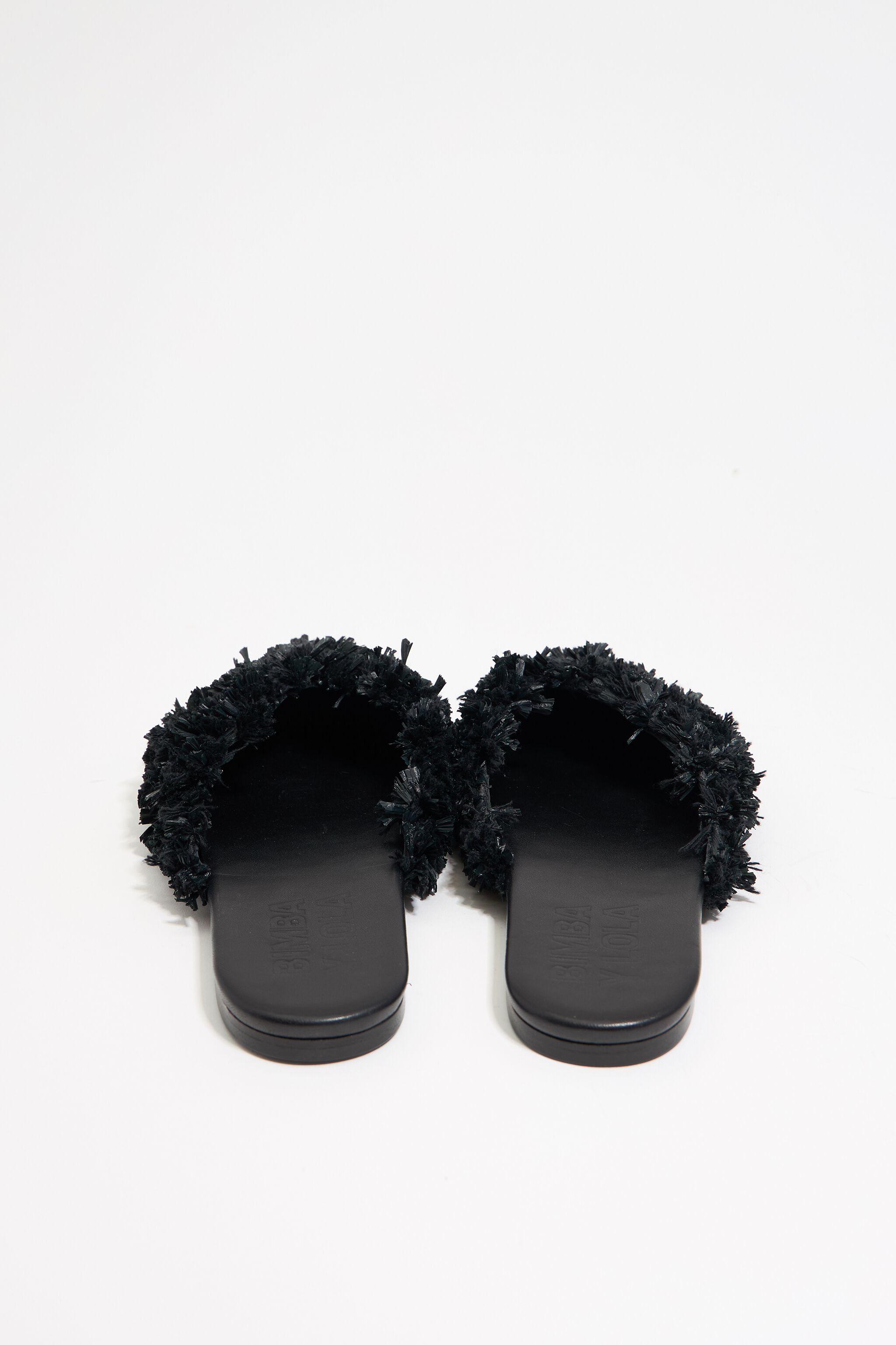 Black raffia slingback ballerina