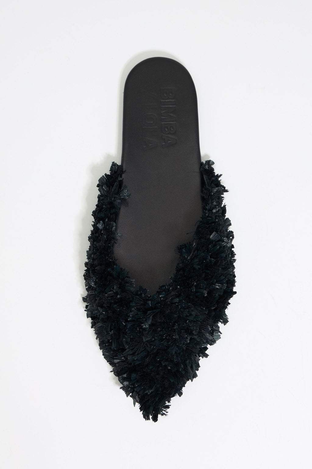 Black raffia slingback ballerina