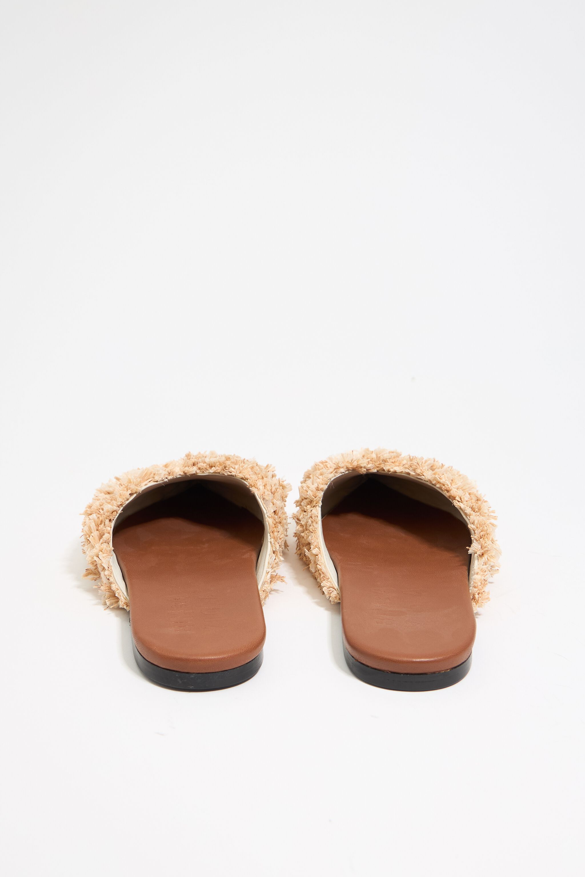 Tan raffia slingback ballerina