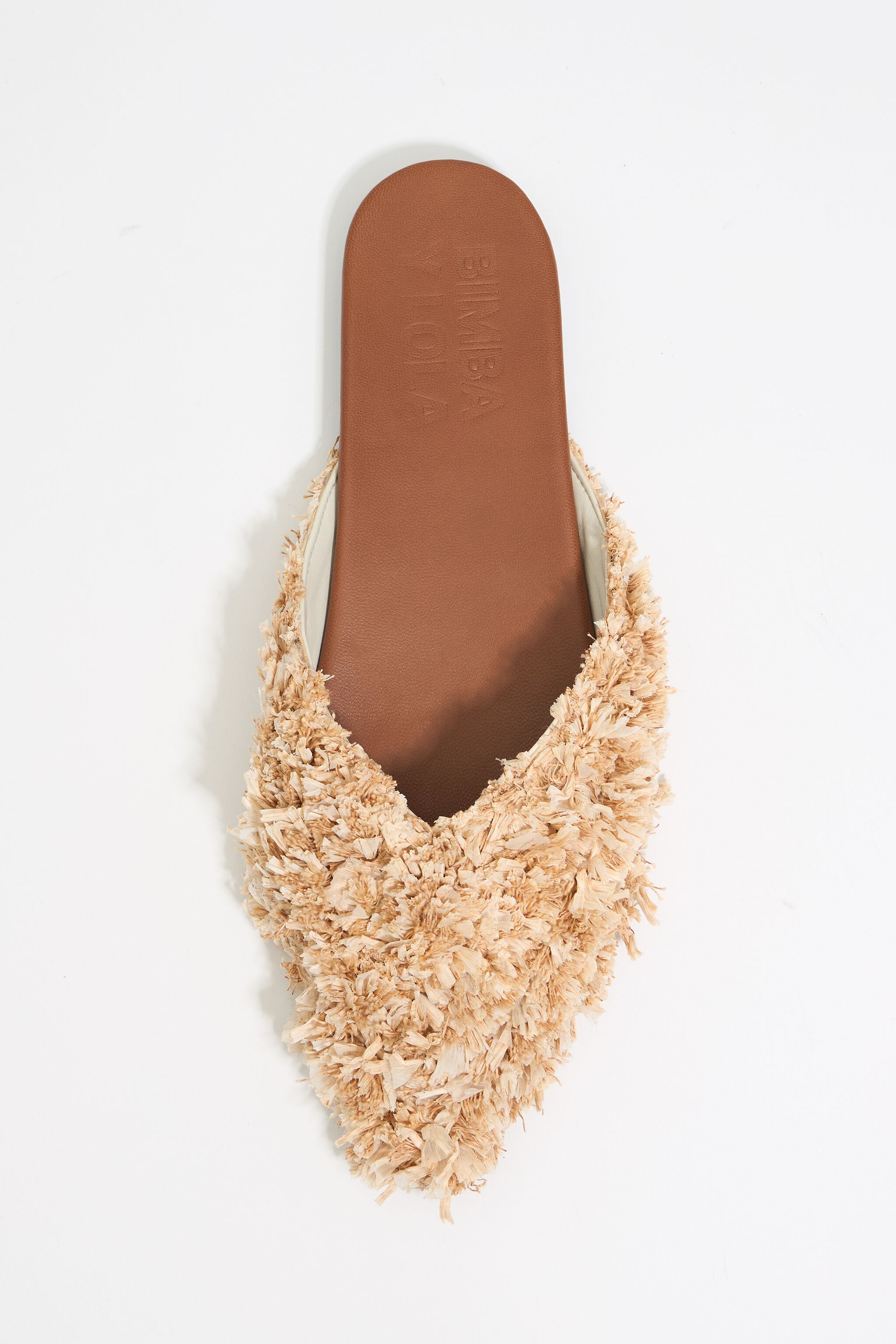 Tan raffia slingback ballerina