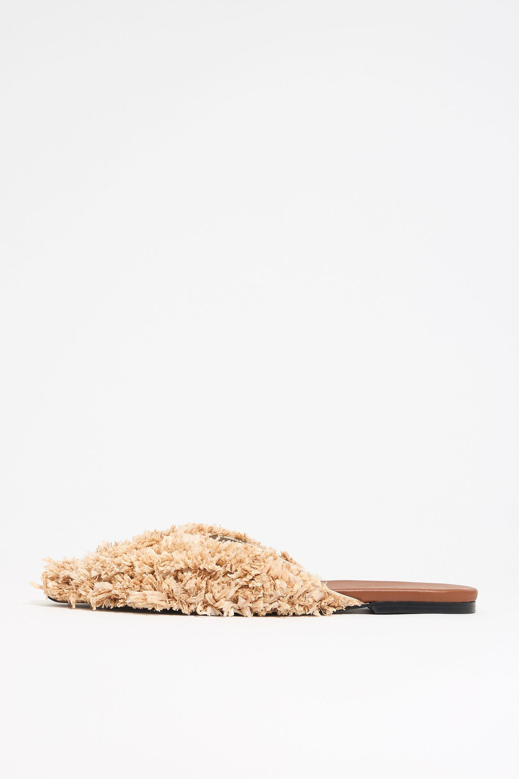 Tan raffia slingback ballerina
