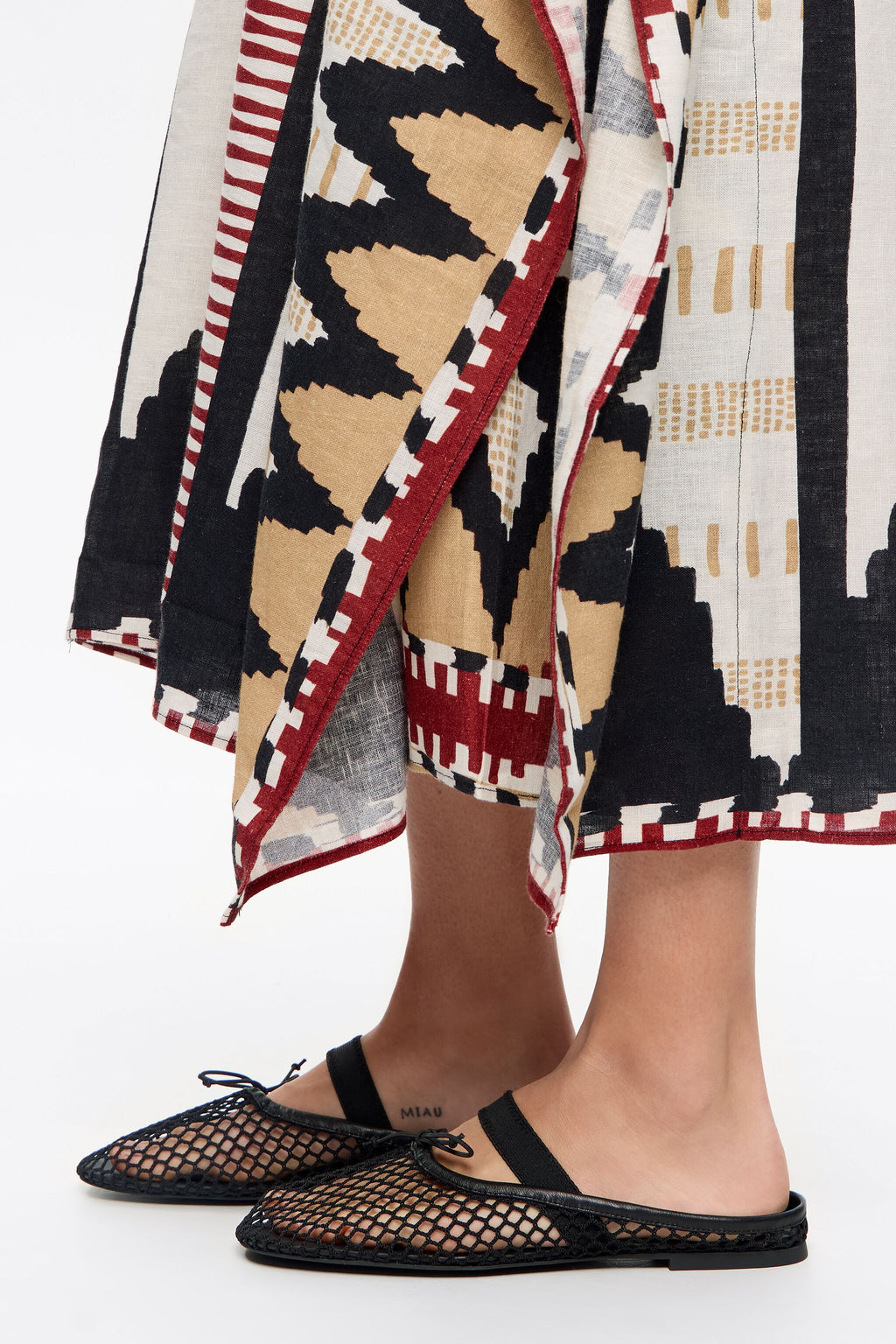 Black mesh slingback ballerina