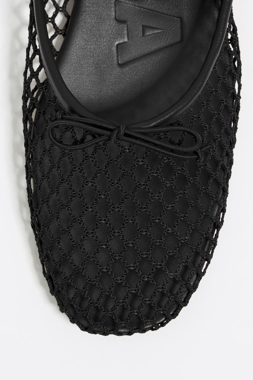 Black mesh slingback ballerina