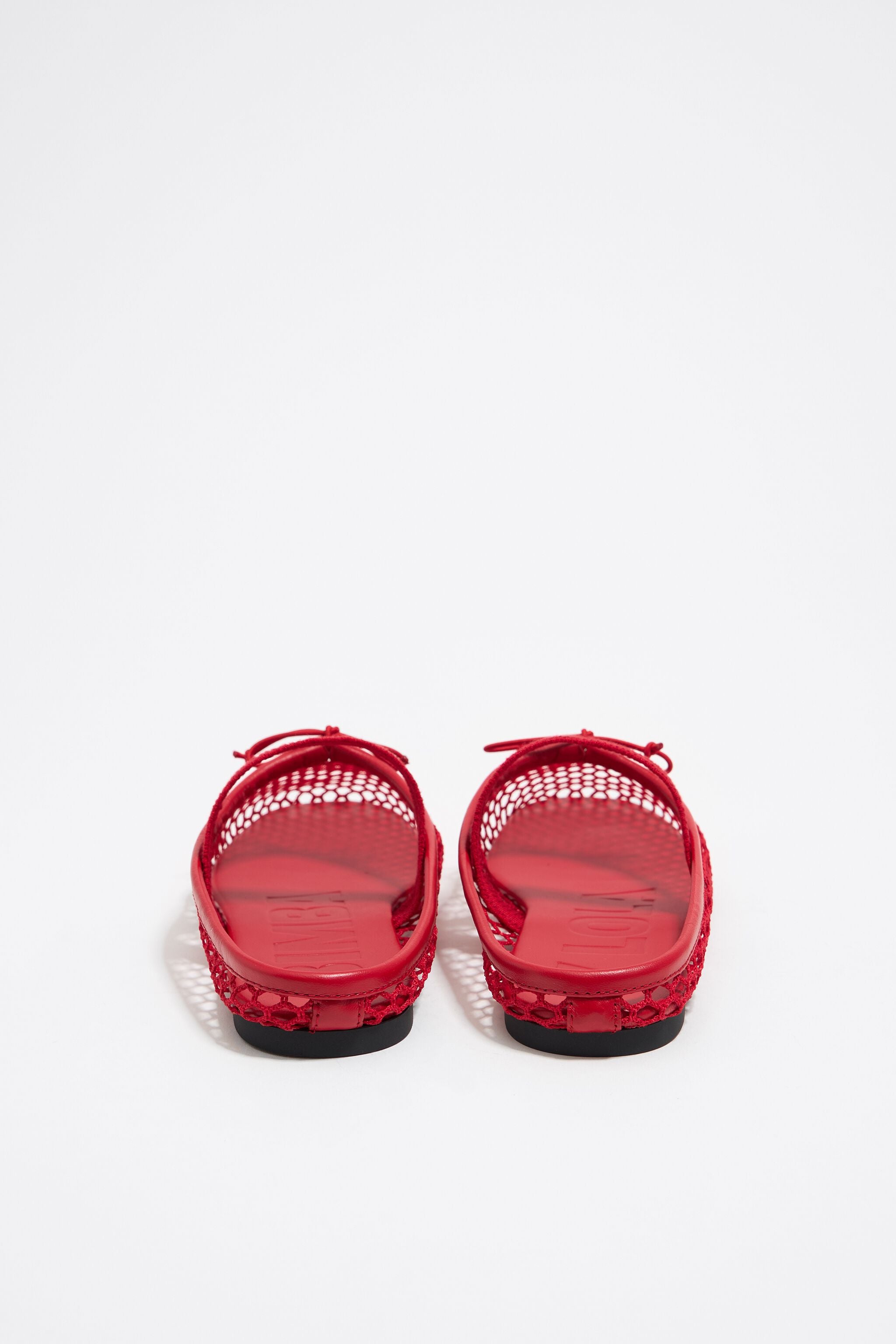 Red mesh slingback ballerina