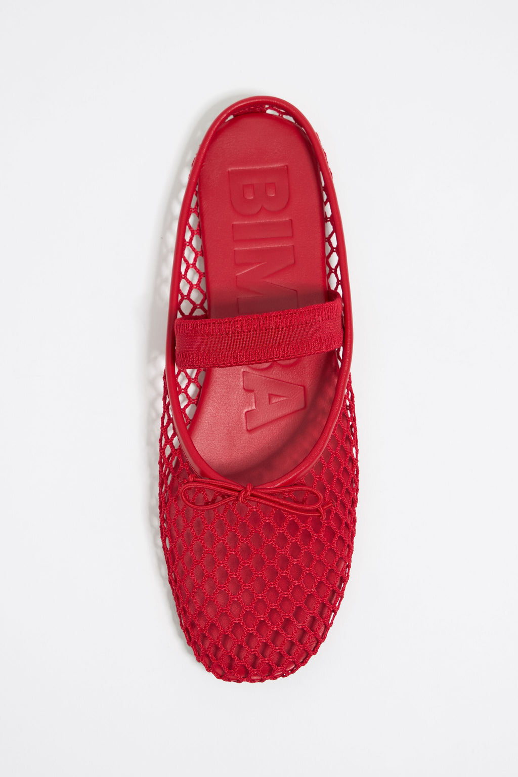 Red mesh slingback ballerina