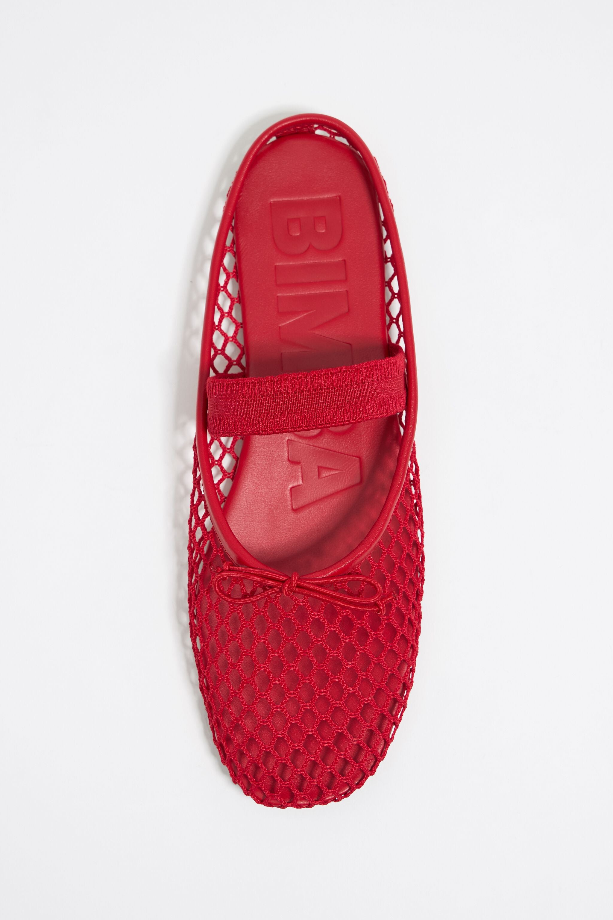 Red mesh slingback ballerina