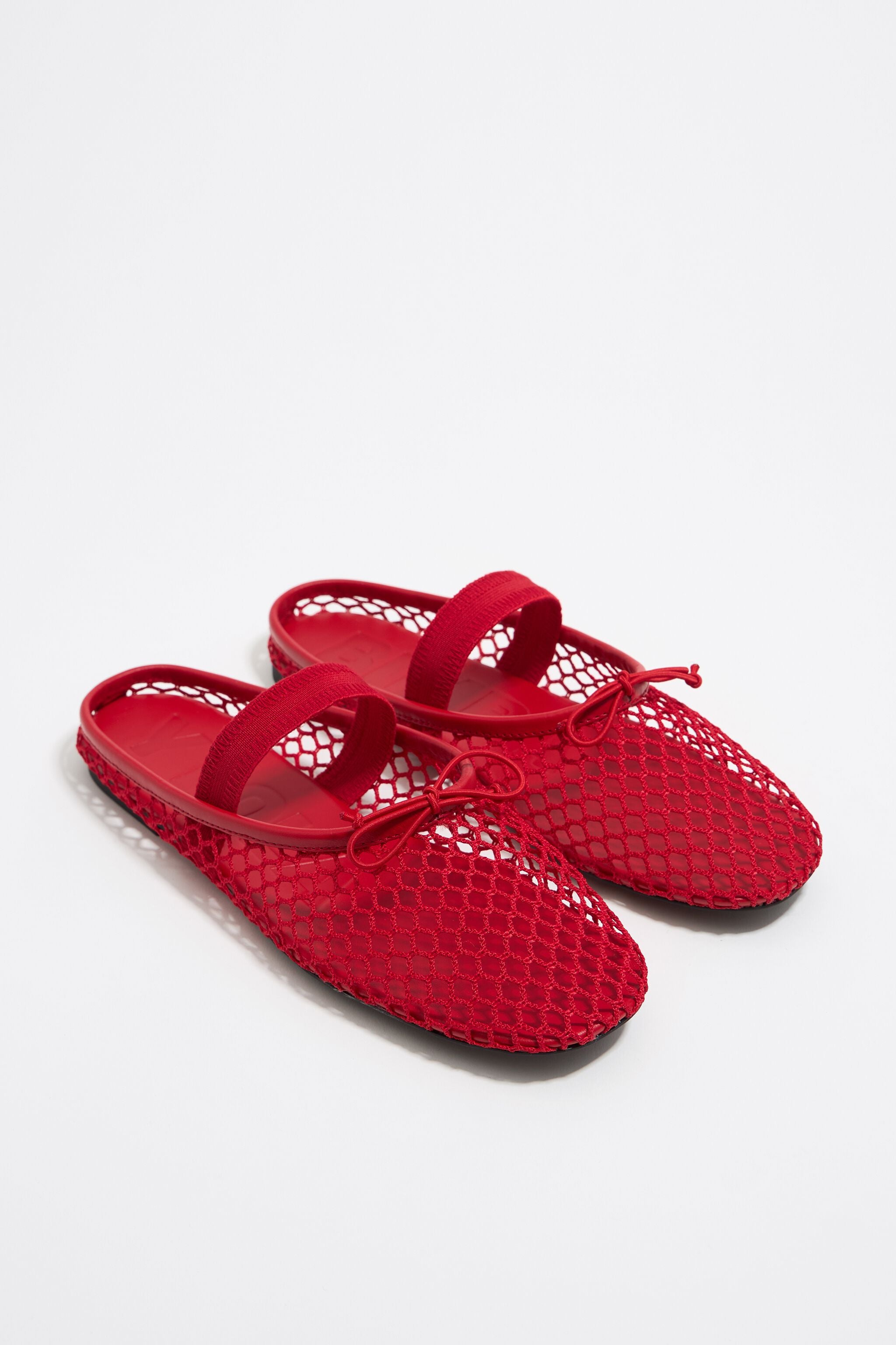 Red mesh slingback ballerina