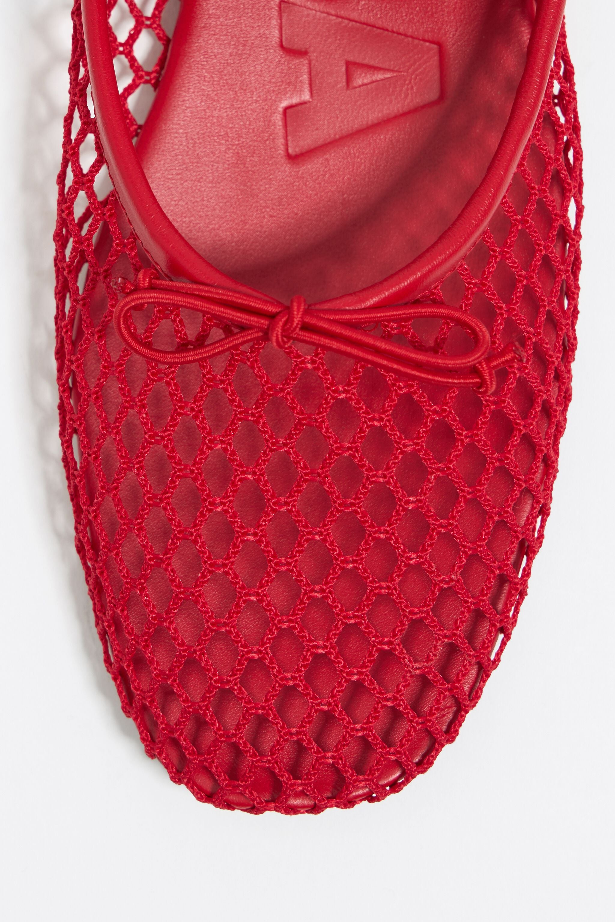 Red mesh slingback ballerina