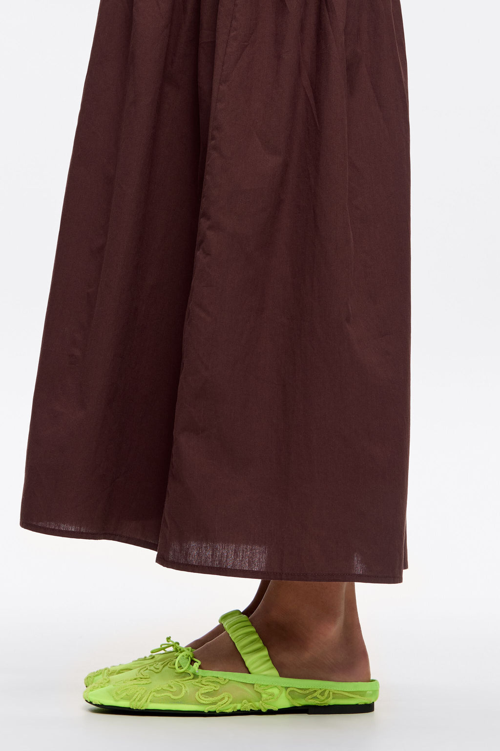 Yellow mosquito net slingback ballerina