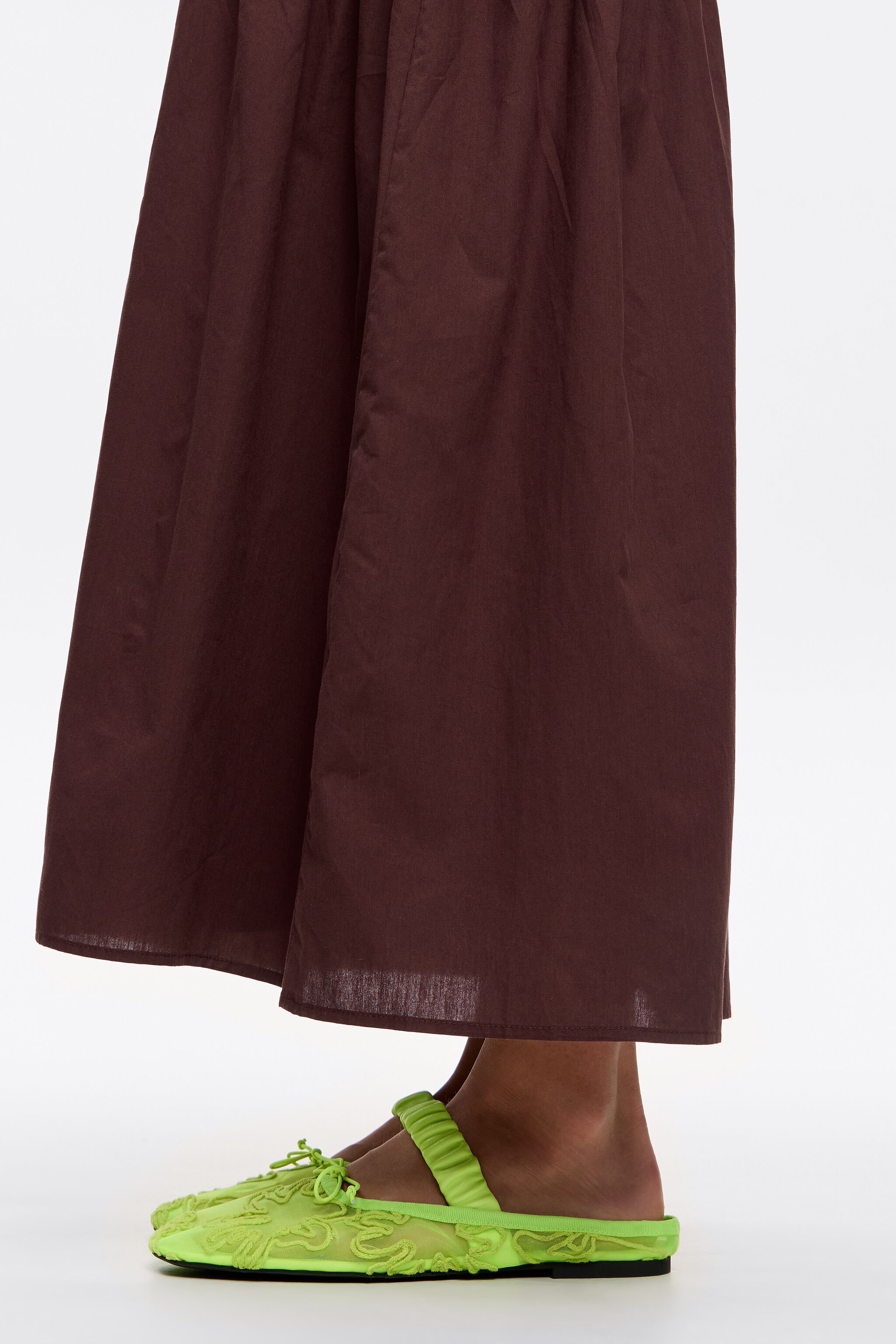 Yellow mosquito net slingback ballerina