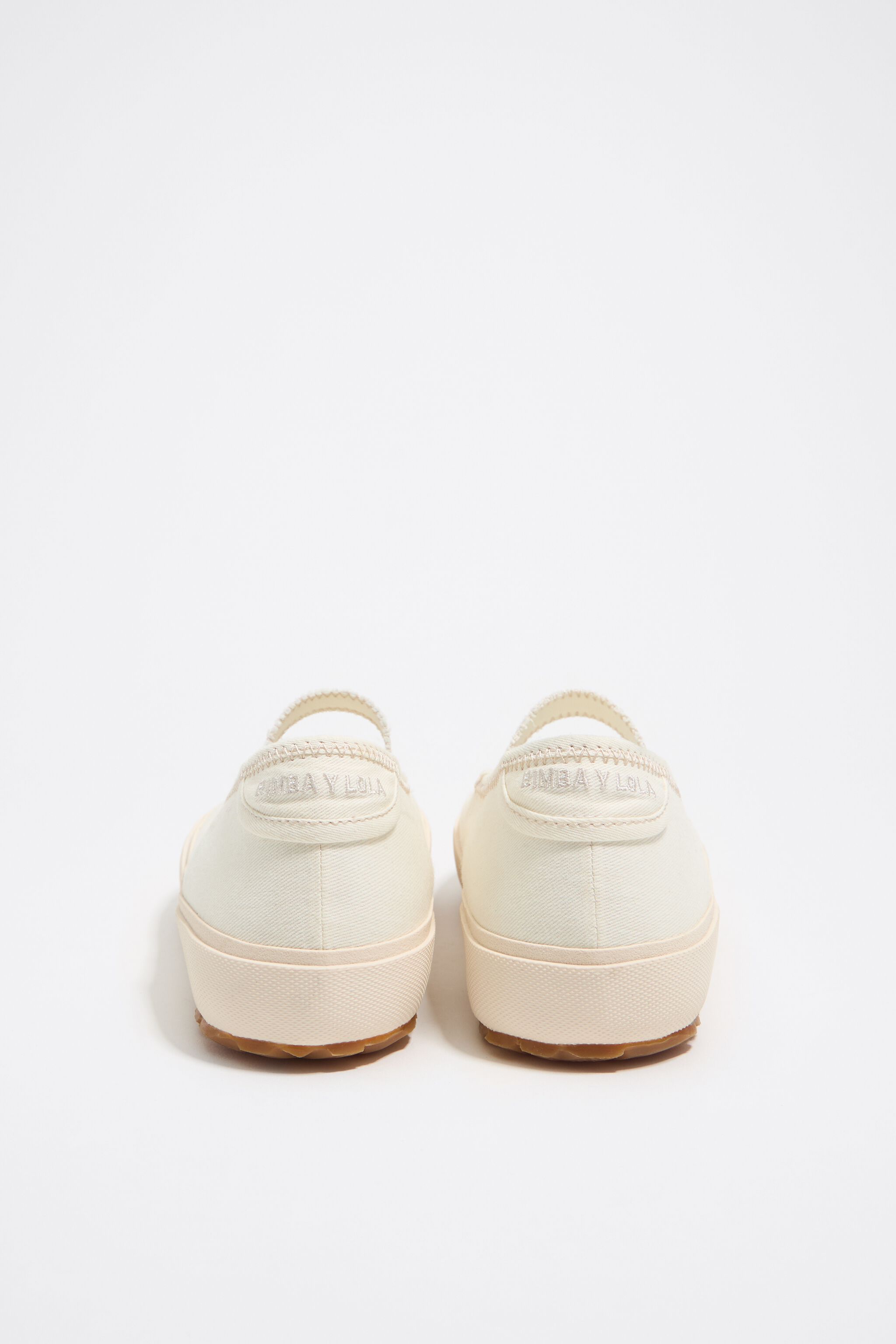White canvas vulcanized ballerina sneaker