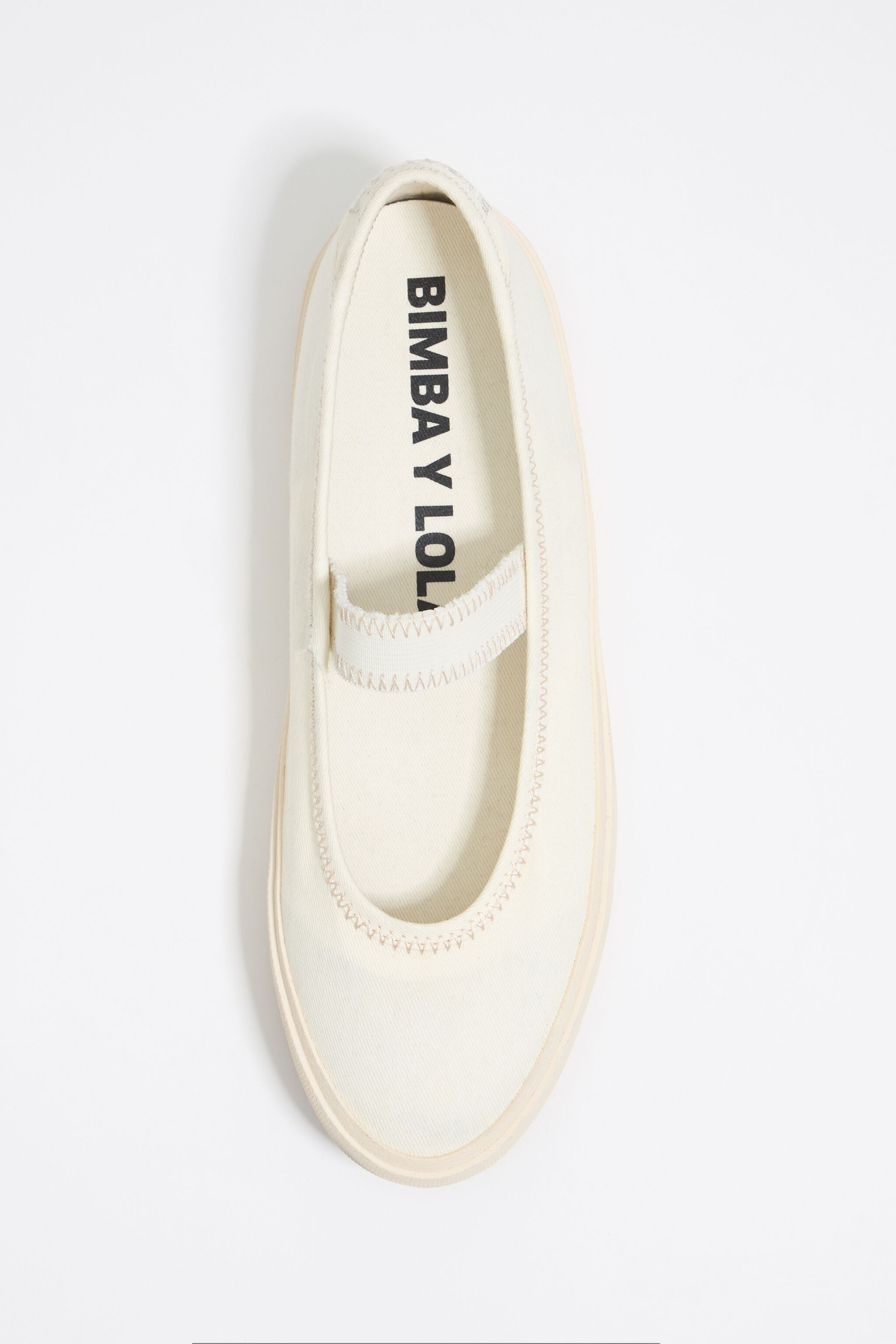 White canvas vulcanized ballerina sneaker