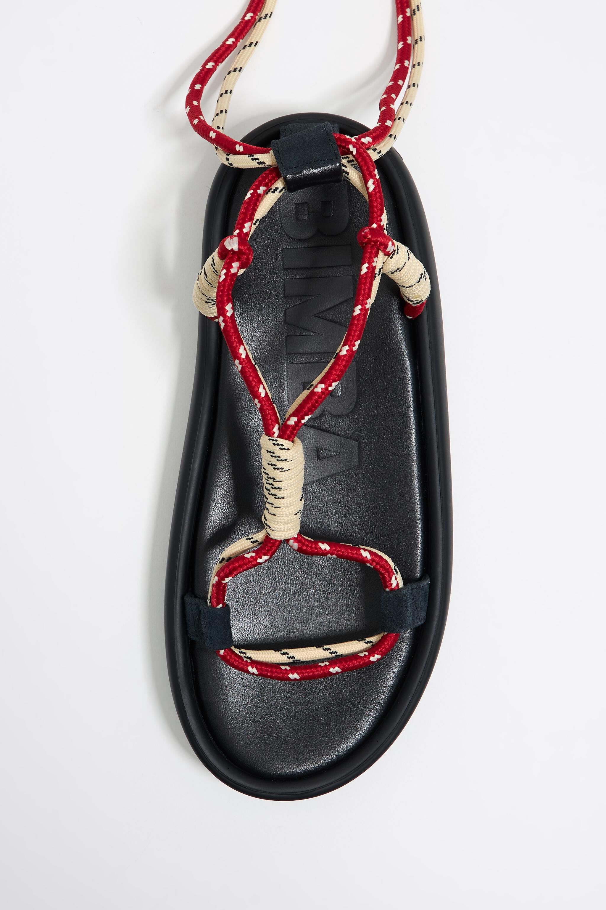 Boat sandal with nautical color ropes