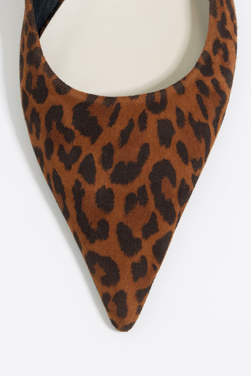 Leopard-print leather slingback court shoe